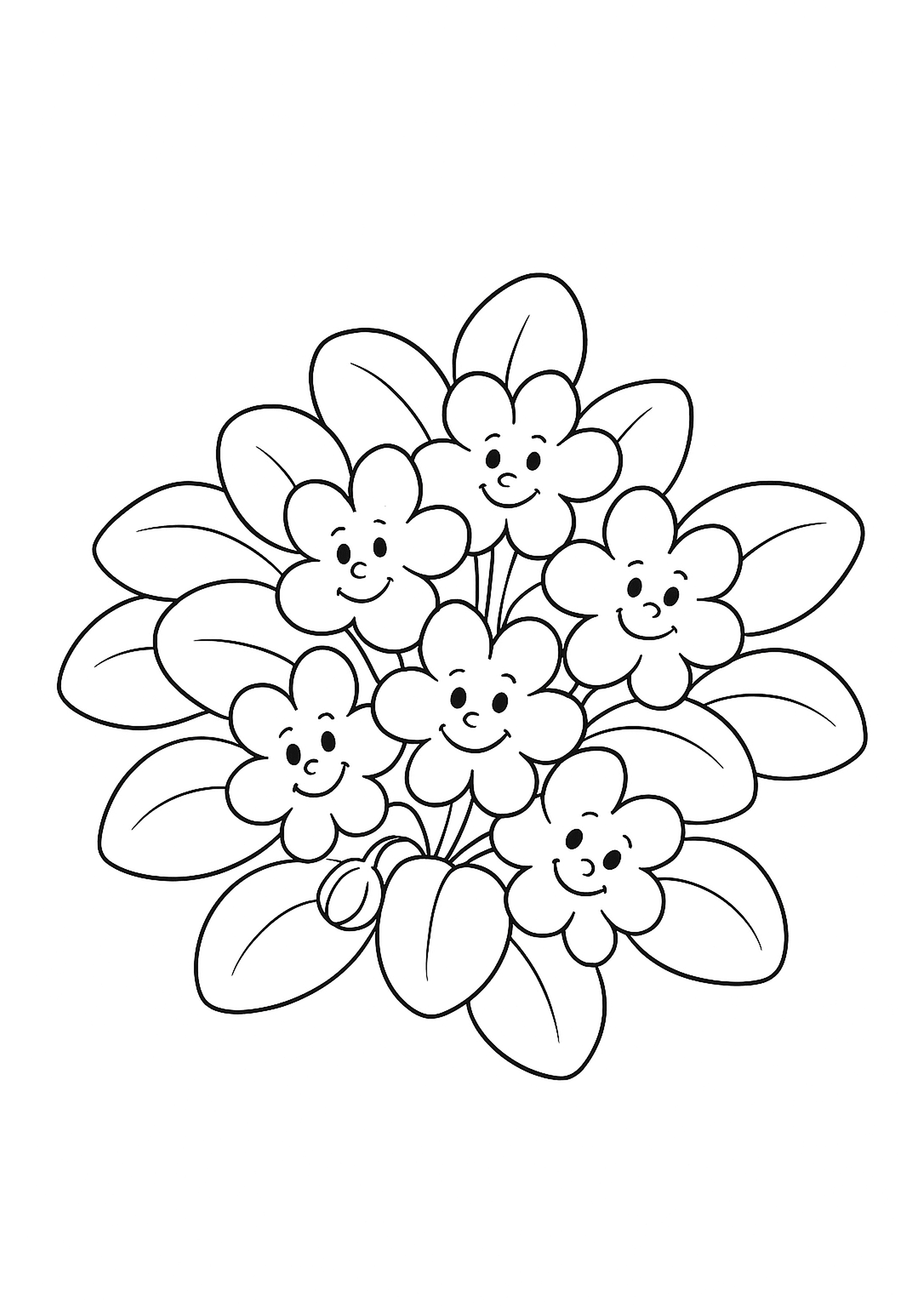closeup photography of purple-petaled flower - colouring page