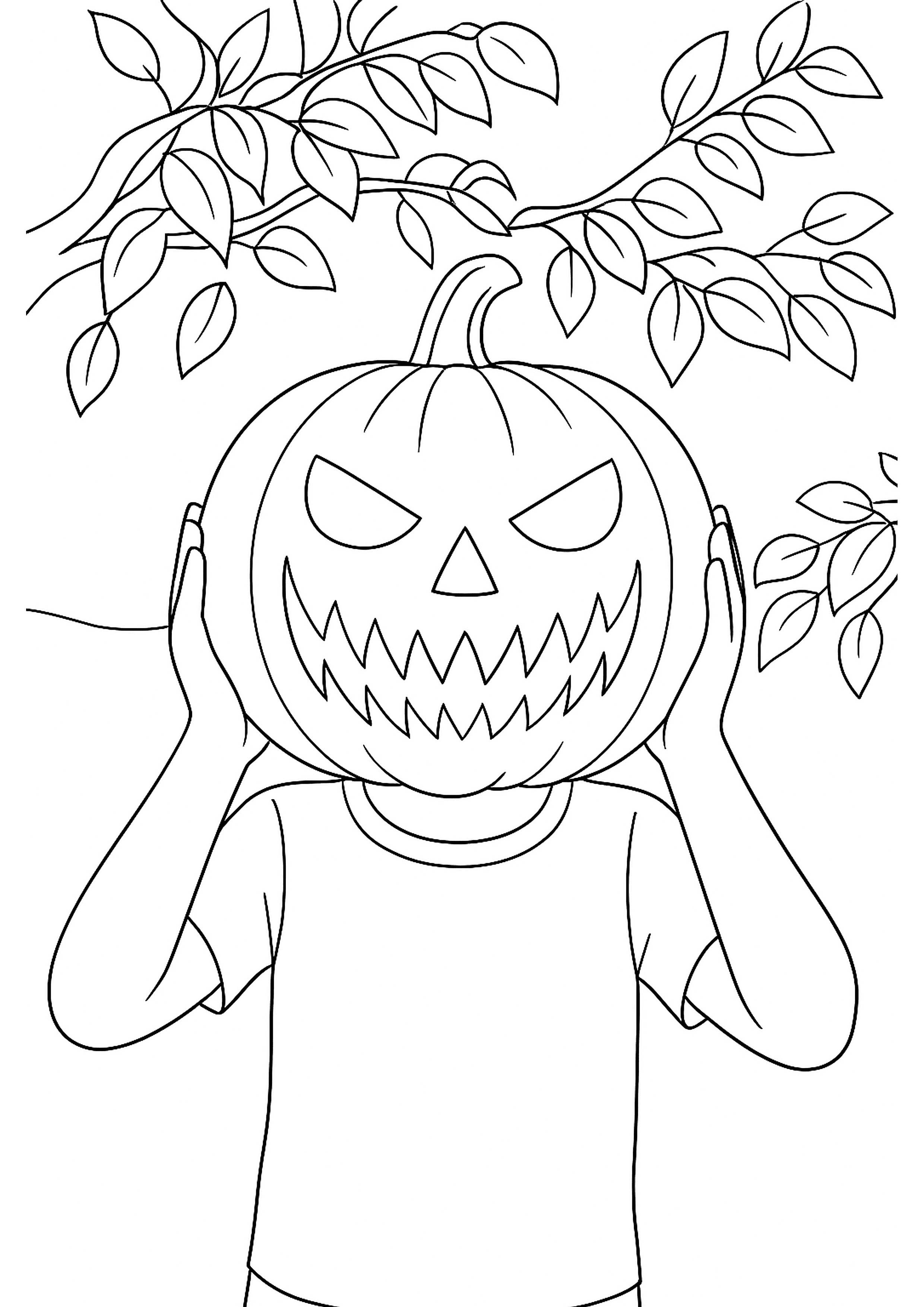 Jack-O-Lantern decor - colouring page