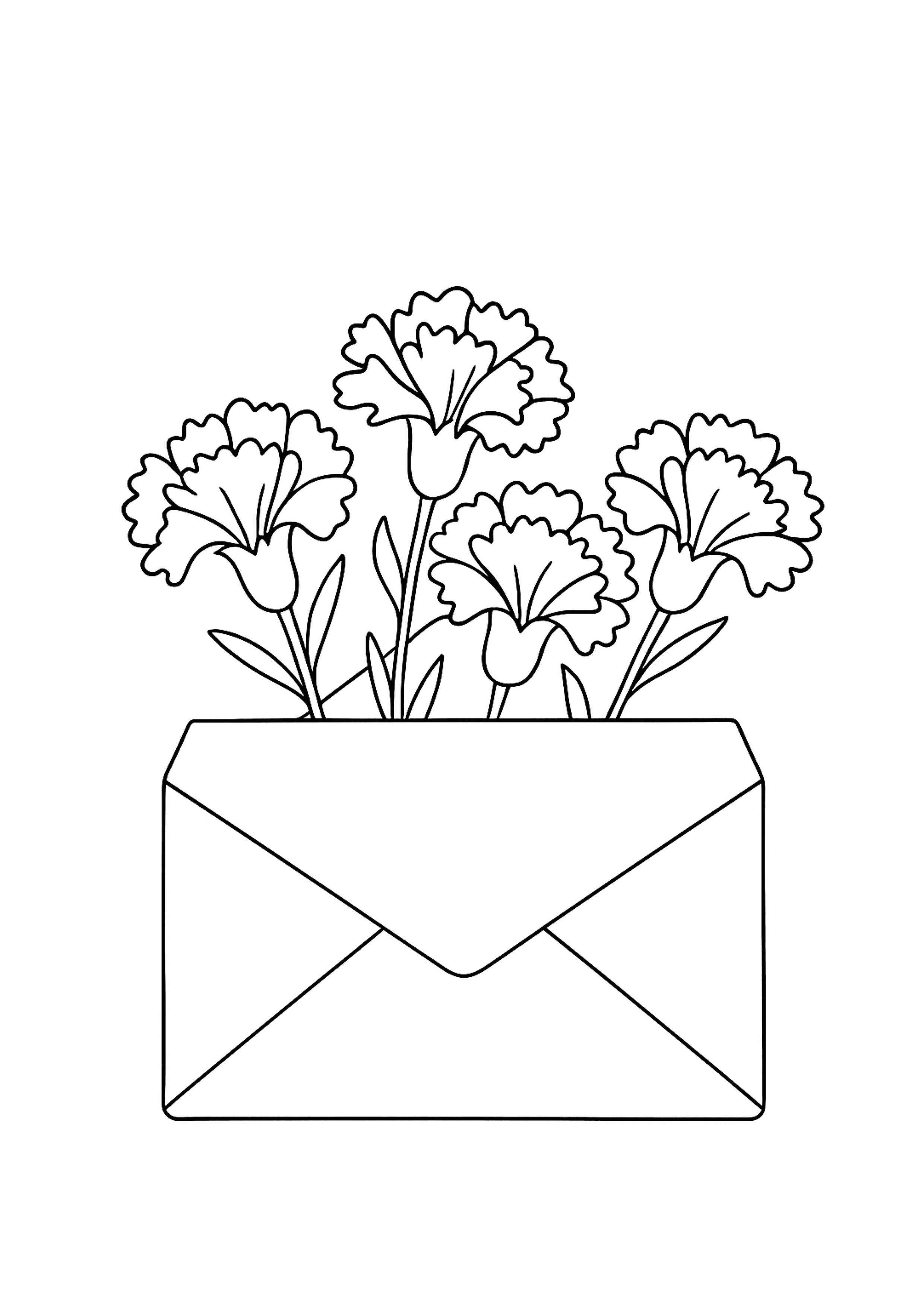 pink roses on brown paper bag - colouring page