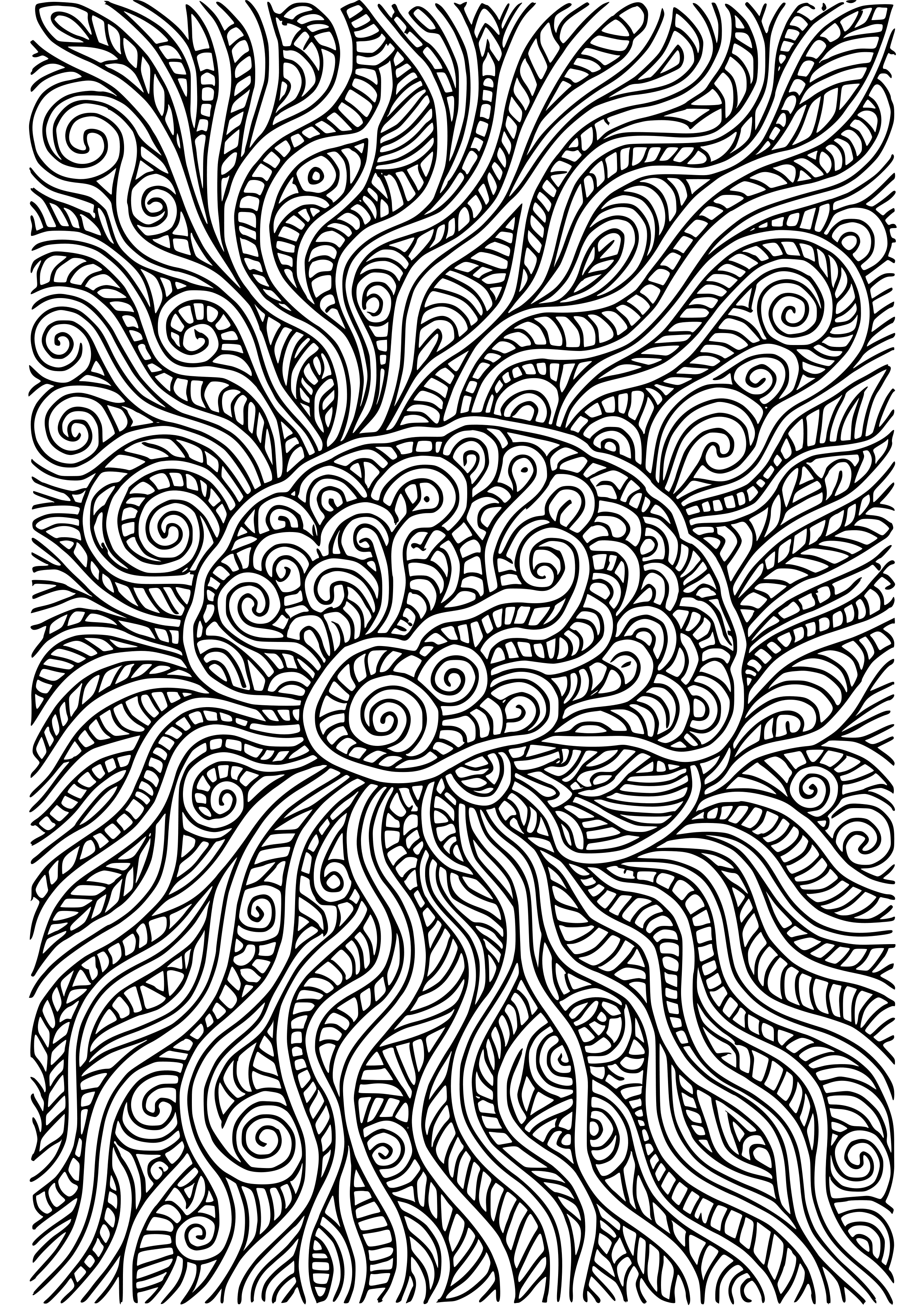 Abstract Patterns Representing the Flow of Ideas Coloring Page
