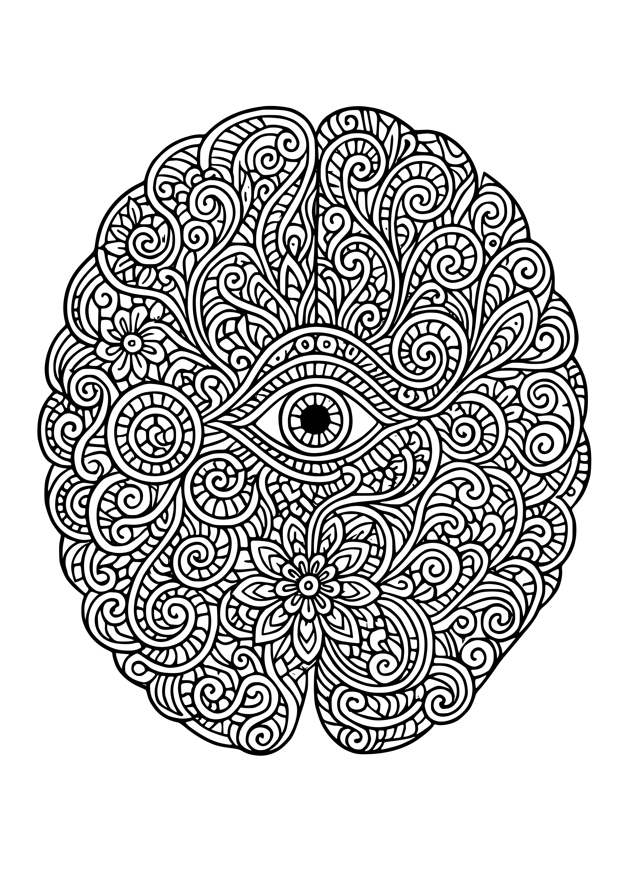 Abstract Reflections of Consciousness Through Color Coloring Page