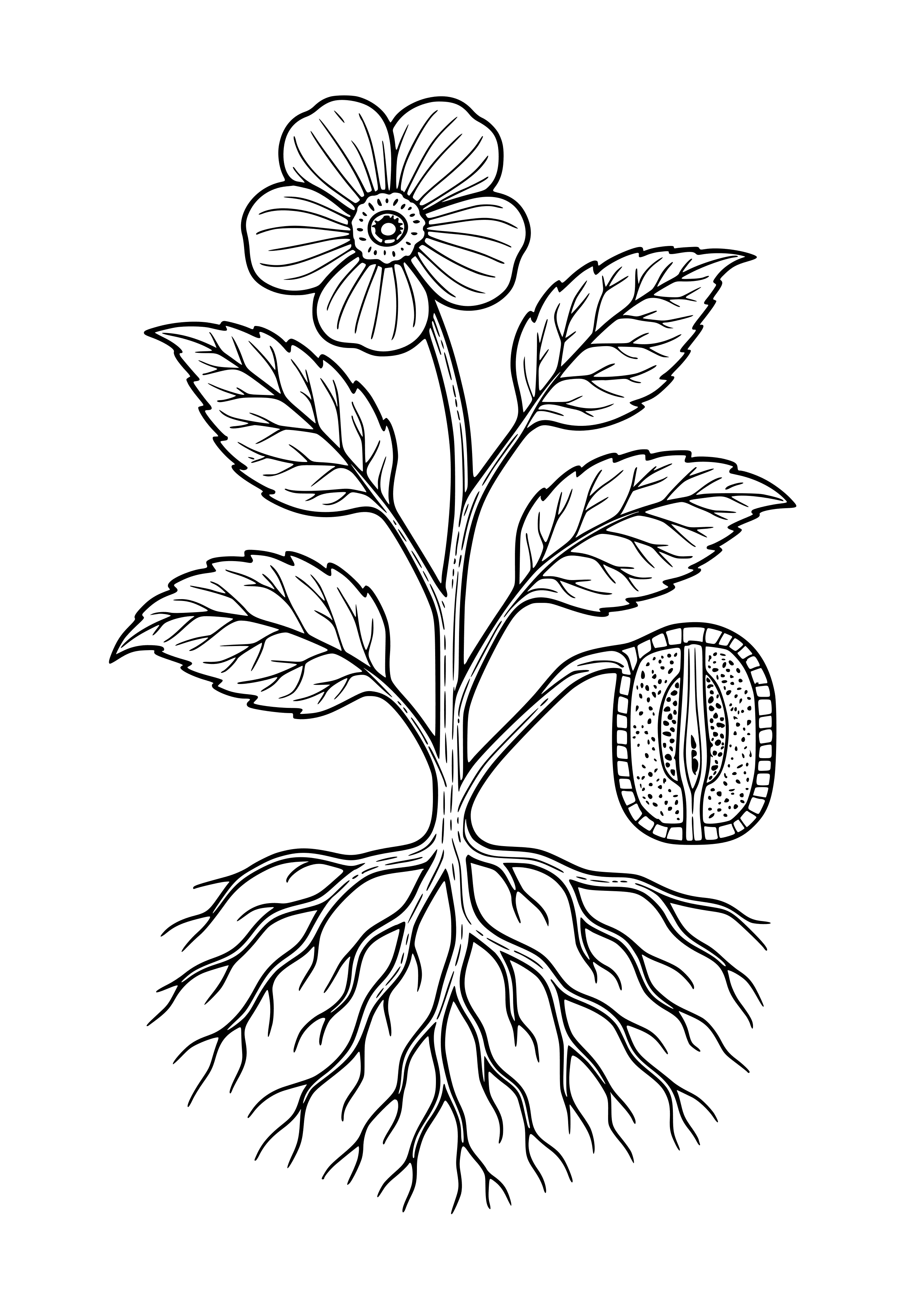 Anatomy of a Plant Coloring Page