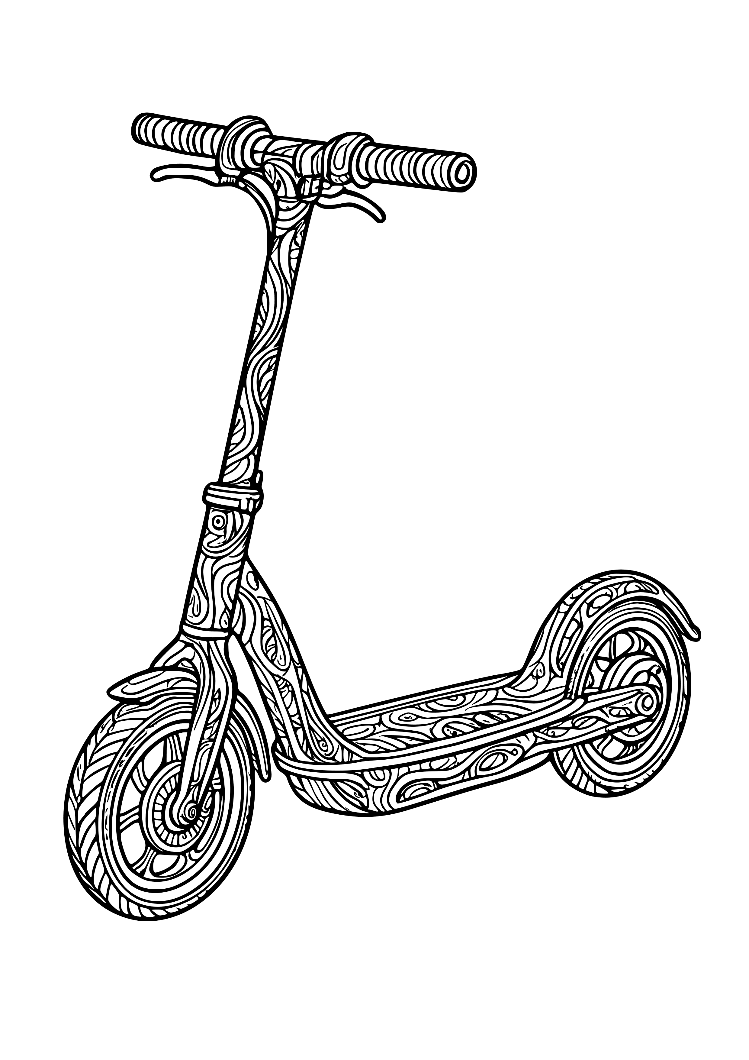Artistic Electric Scooter Coloring Page
