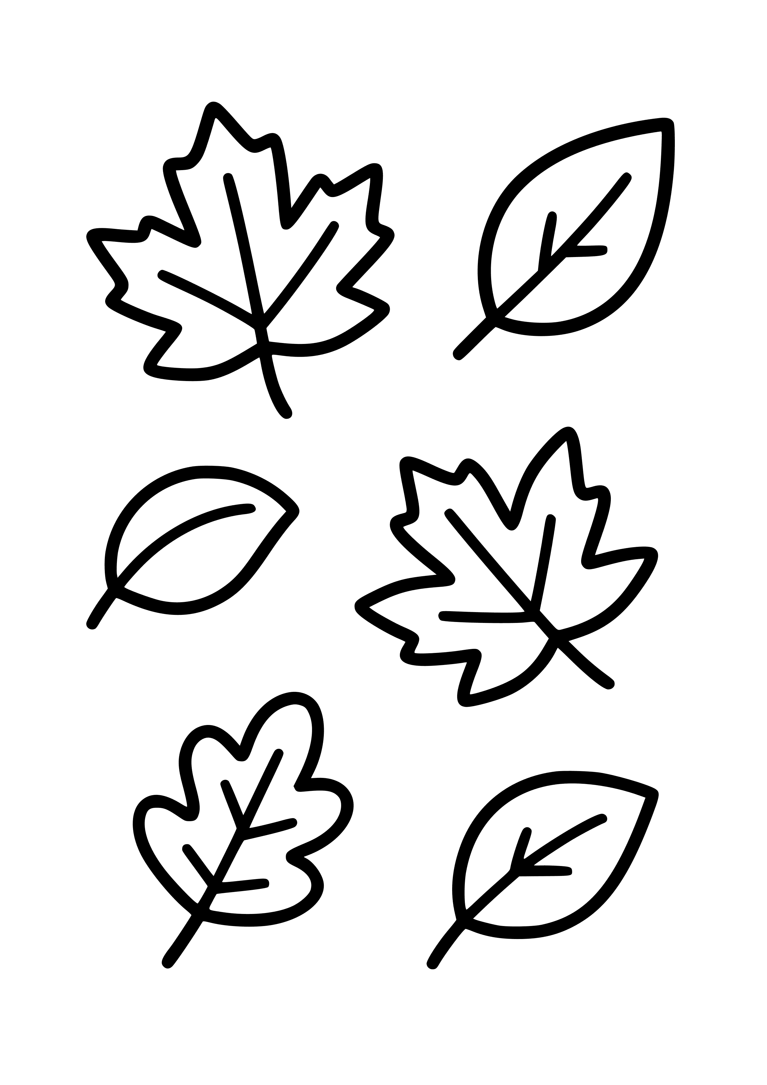 Autumn Leaves Falling Coloring Page