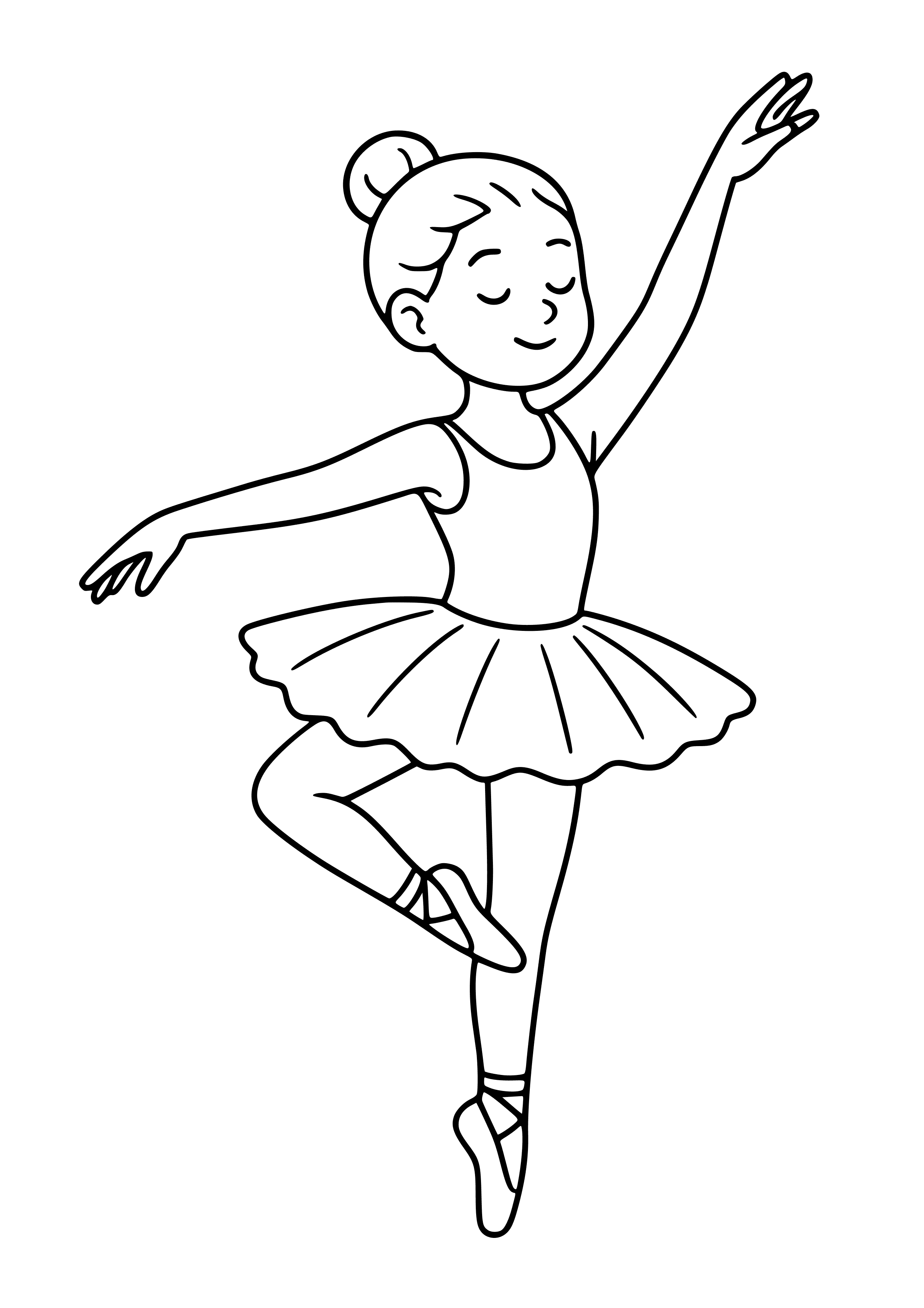 Ballet Dancer in Mid-pirouette Coloring Page