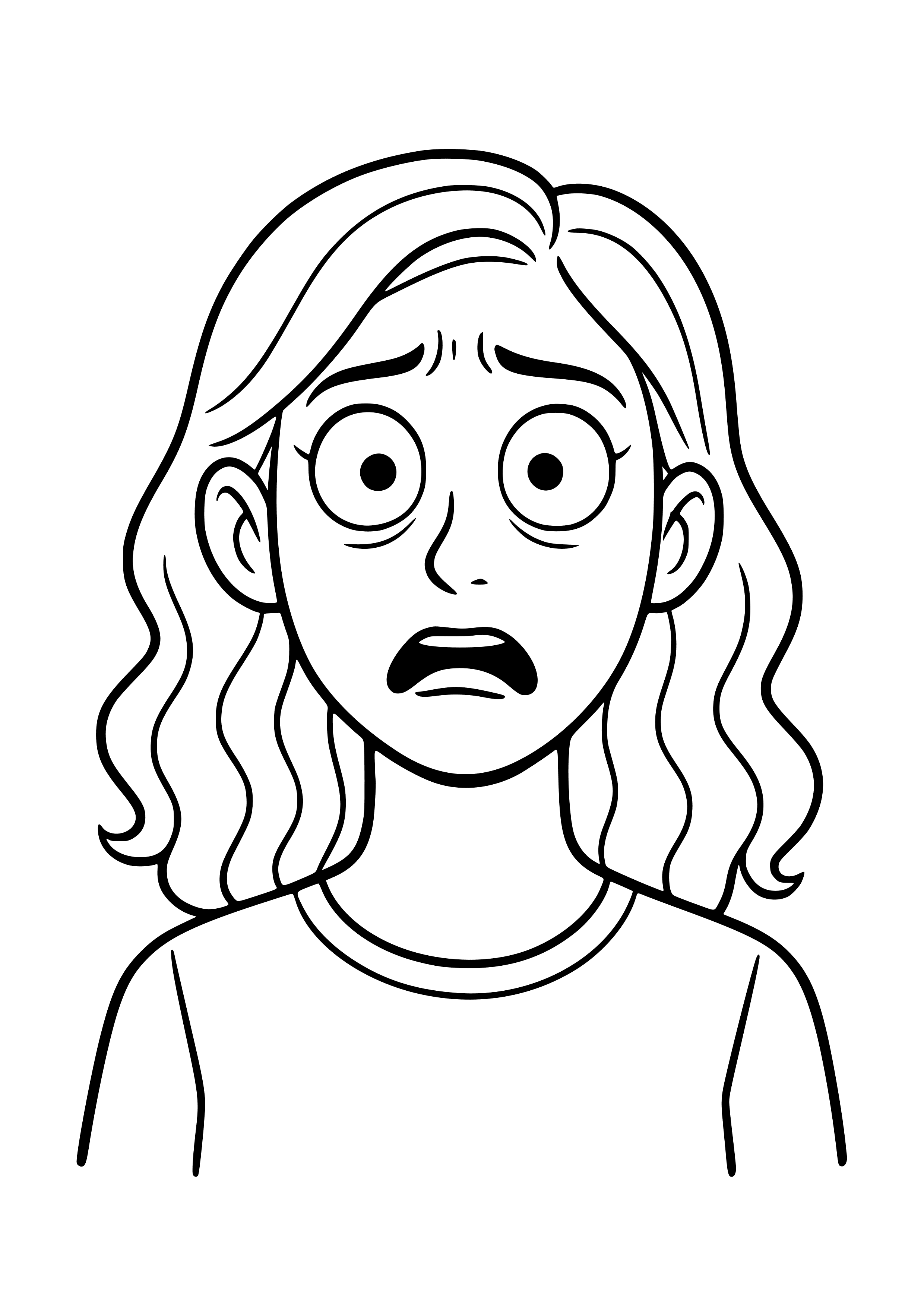 Bewildered Lady Meme with Wide Eyes Coloring Page