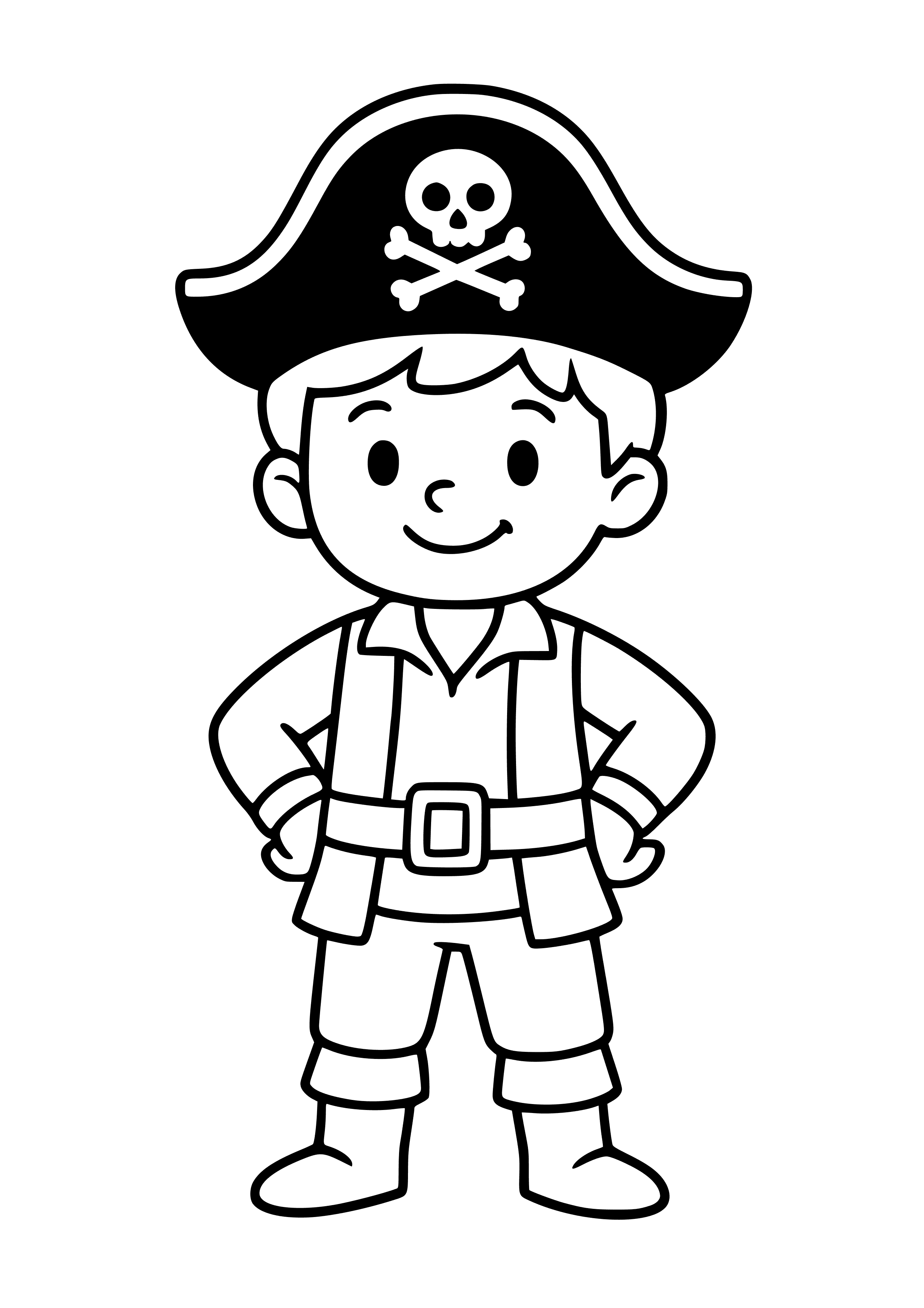 Boy in a Pirate Costume Coloring Page