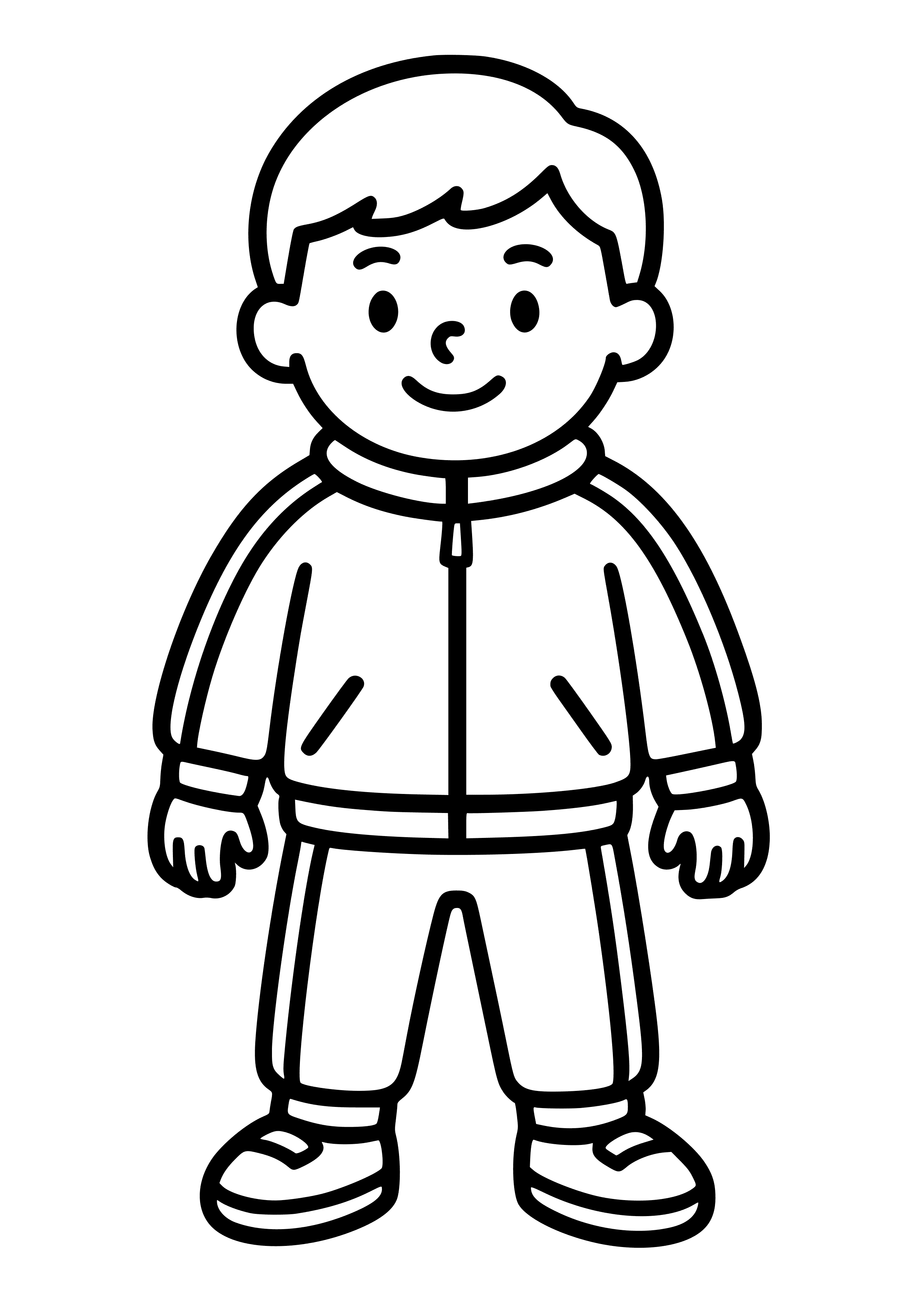 Boy in a Sporty Tracksuit Coloring Page