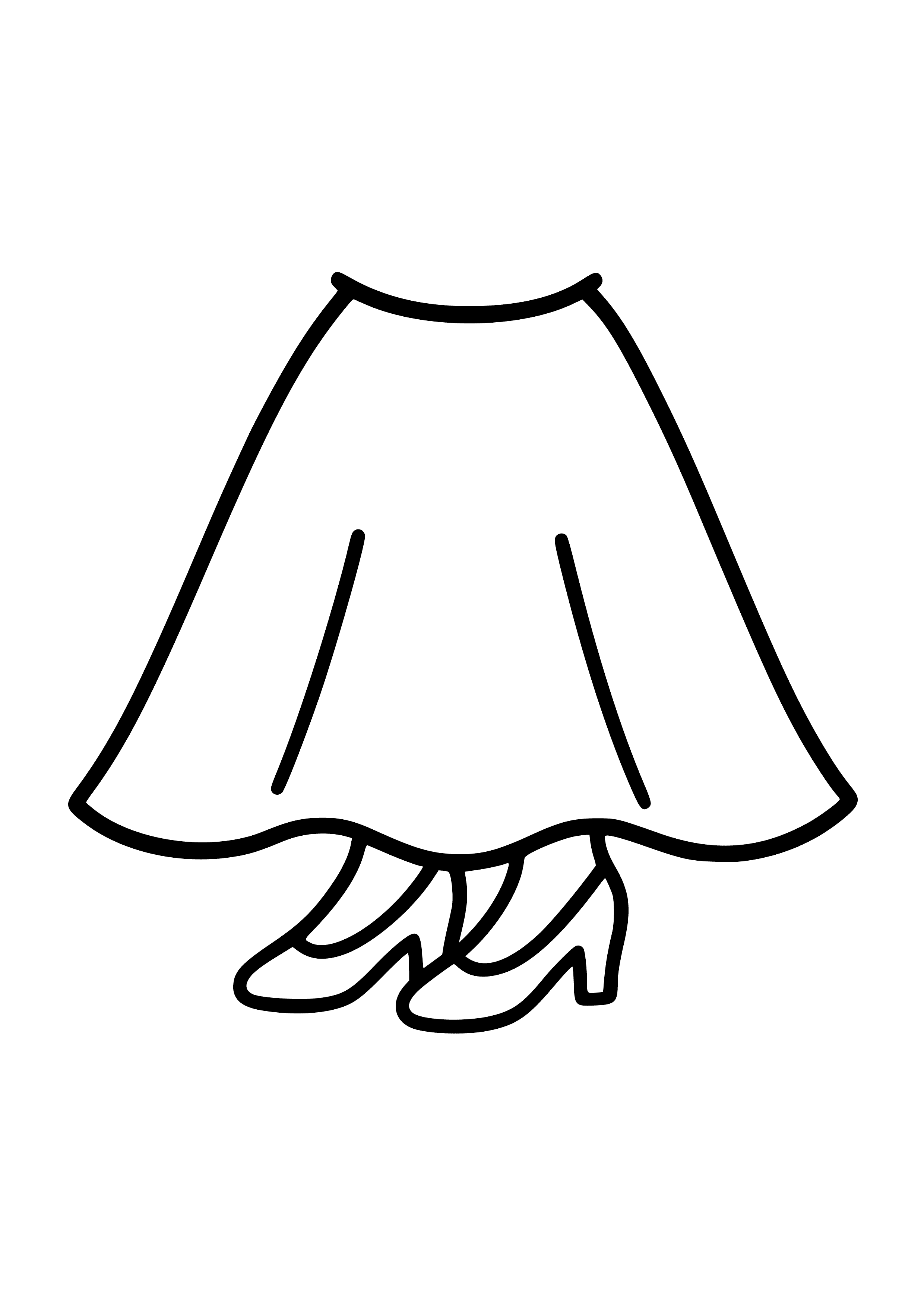 Bride's Shoes Peeking From Beneath Her Dress Coloring Page