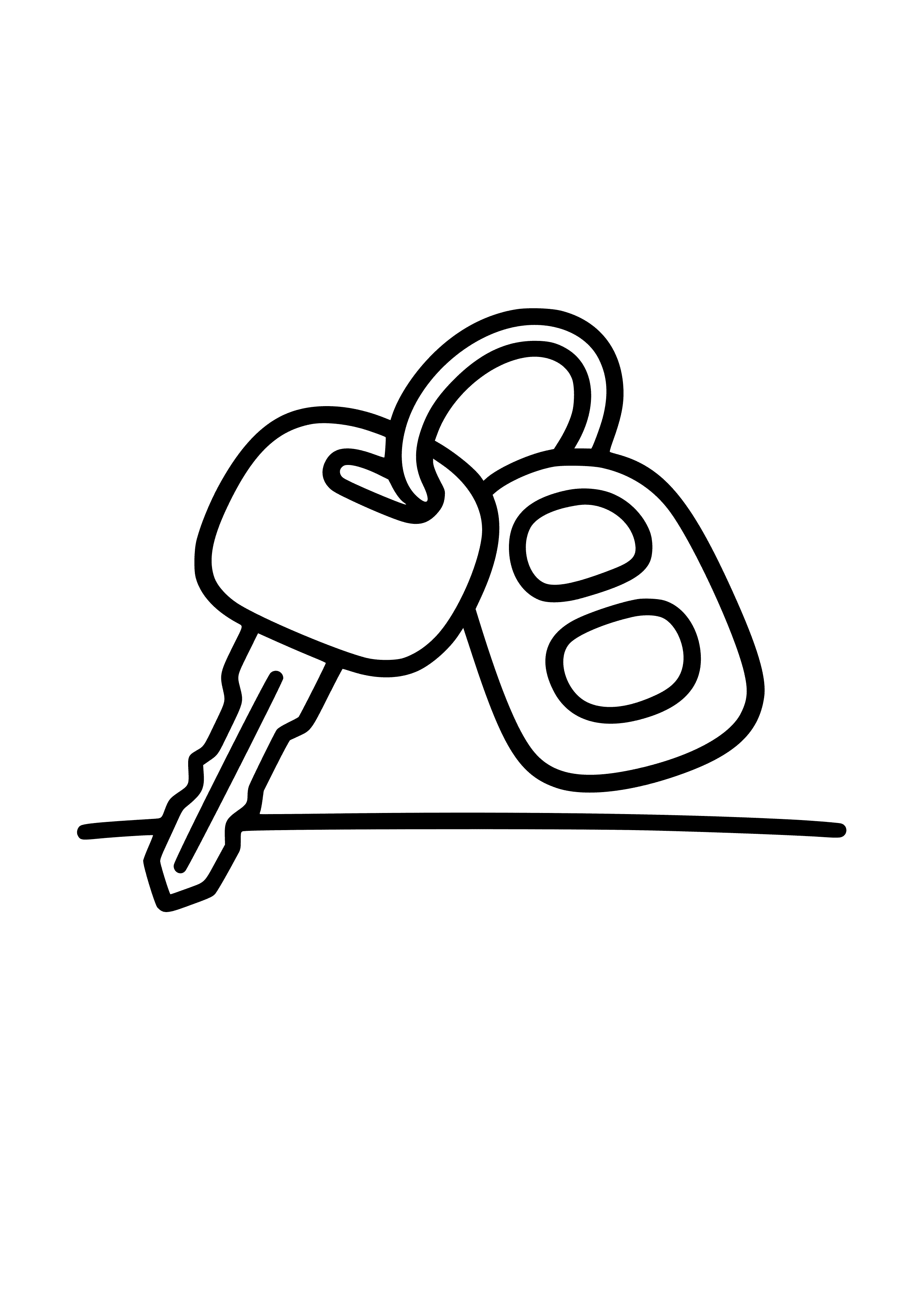Car Keys on a Table Coloring Page