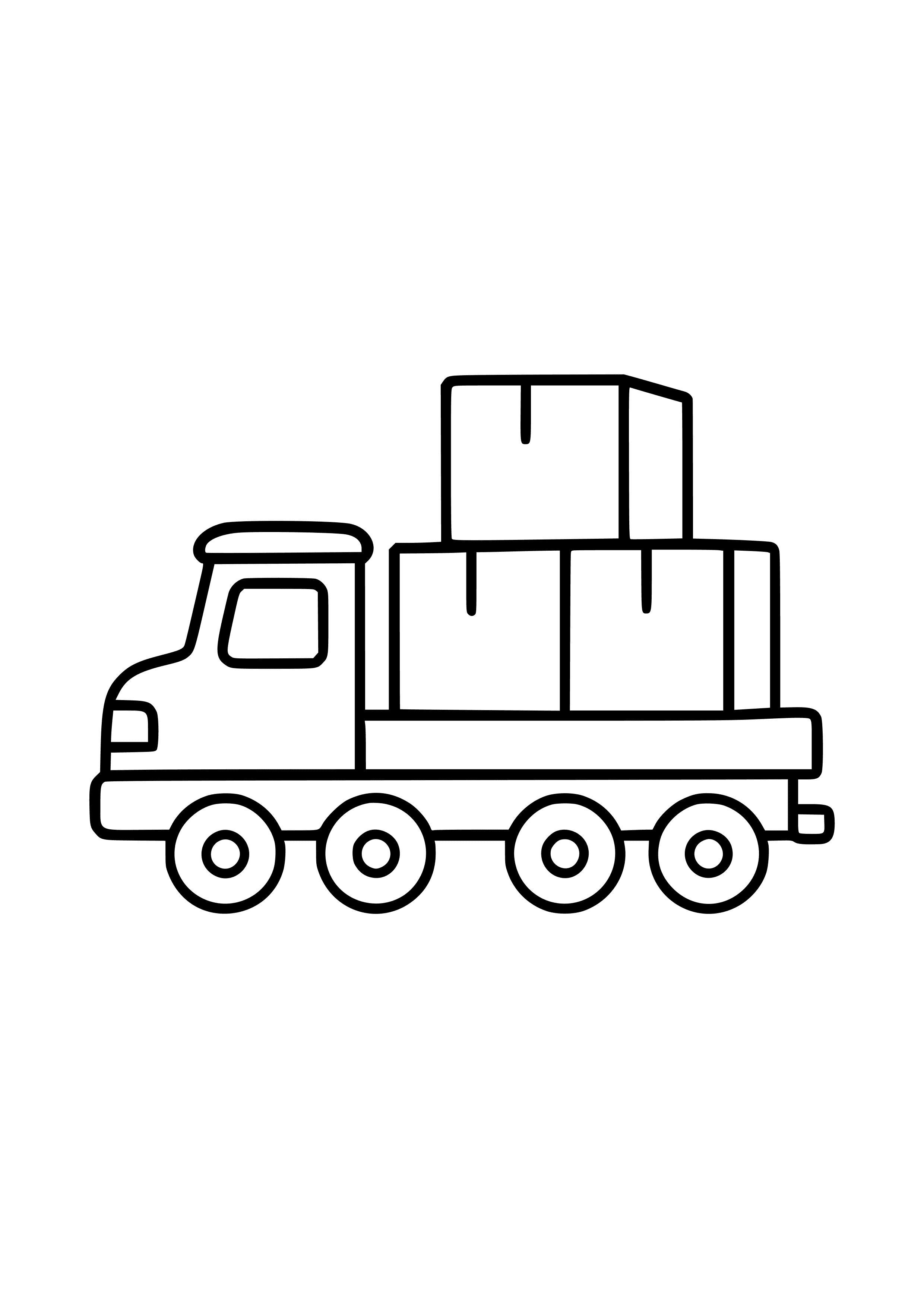 Cargo Train with Stacked Boxes Coloring Page