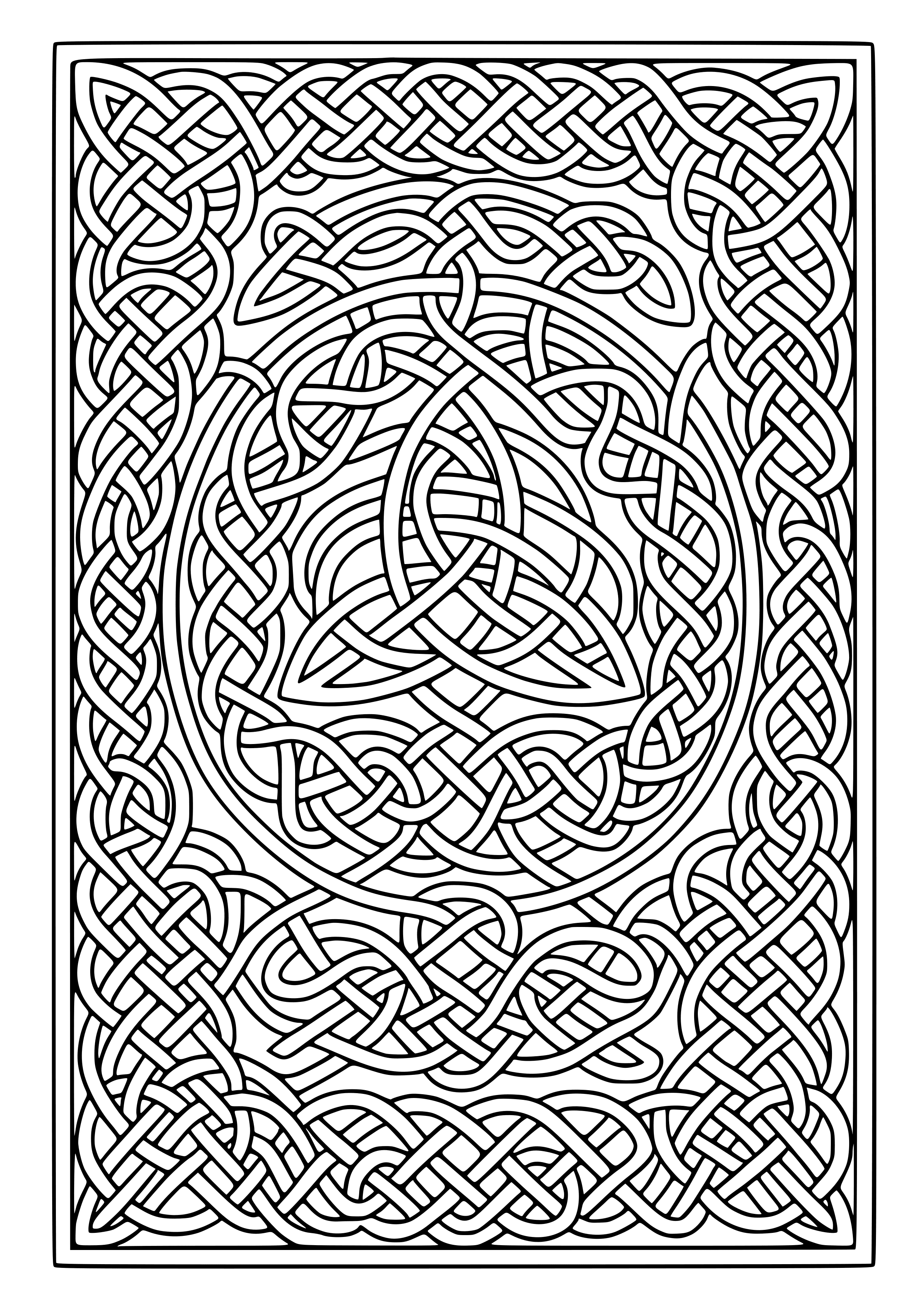 Celtic Knot Designs with Intricate Patterns Coloring Page