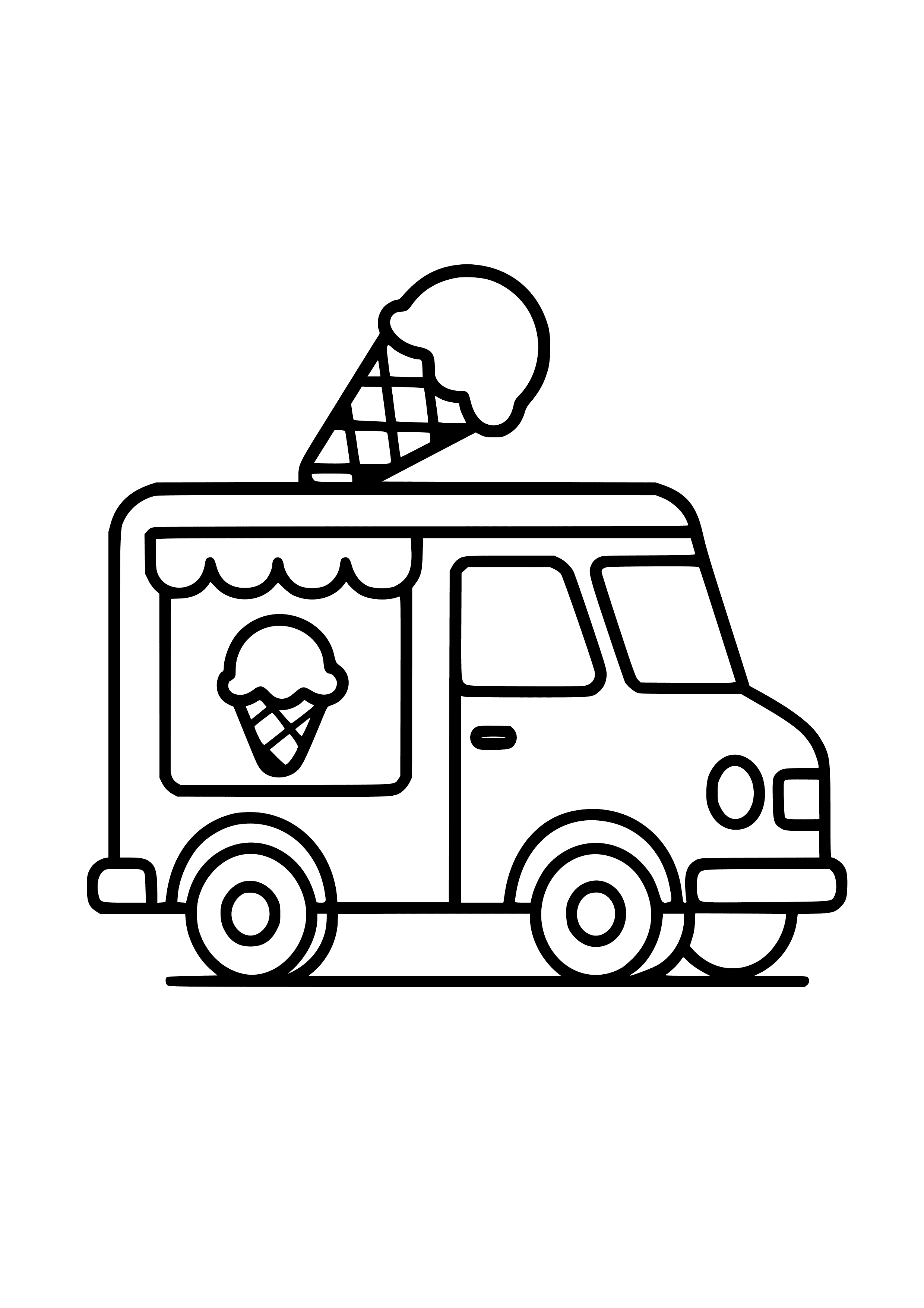 Charming Ice Cream Truck Coloring Page