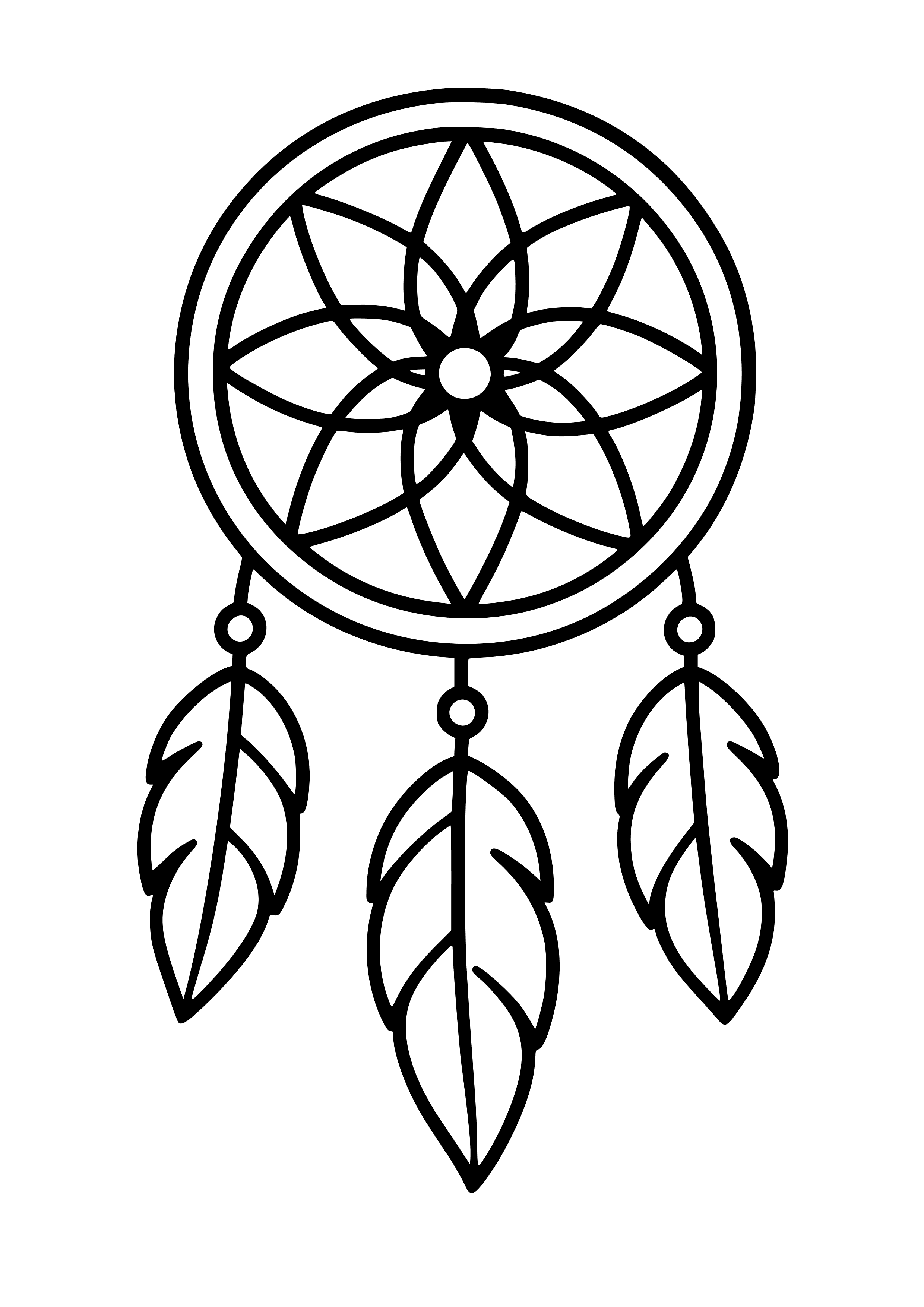 Colorful Dreamcatcher Coloring Page