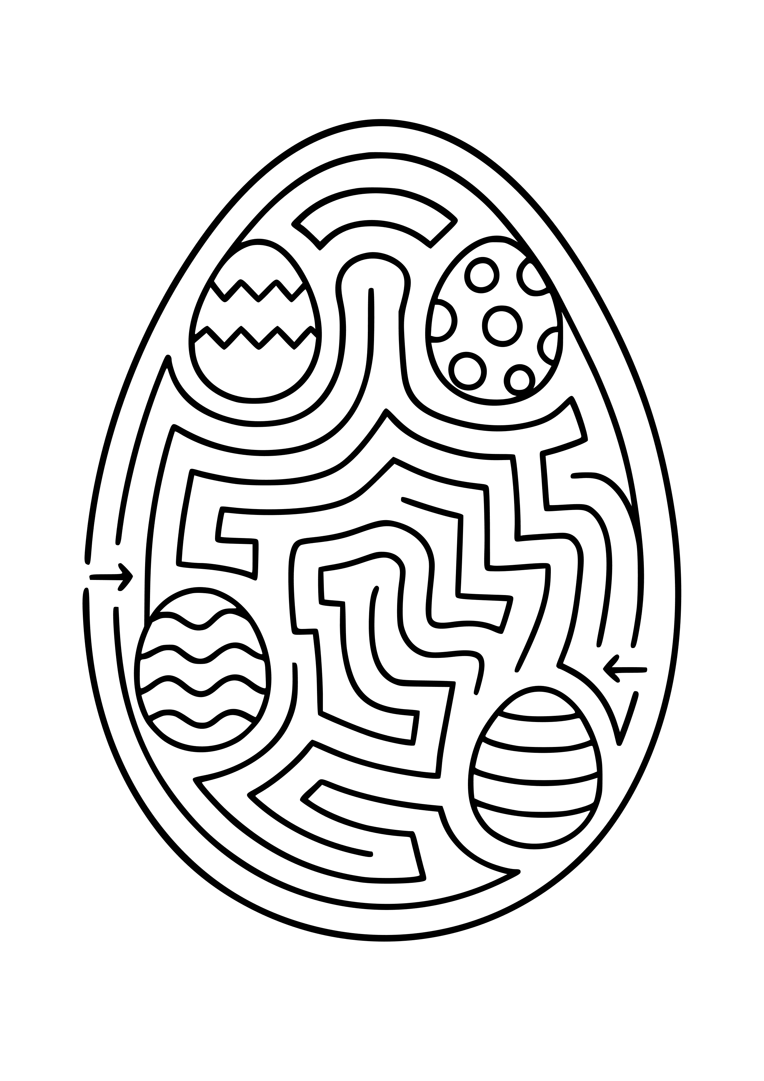 Colorful Egg Maze Coloring Page