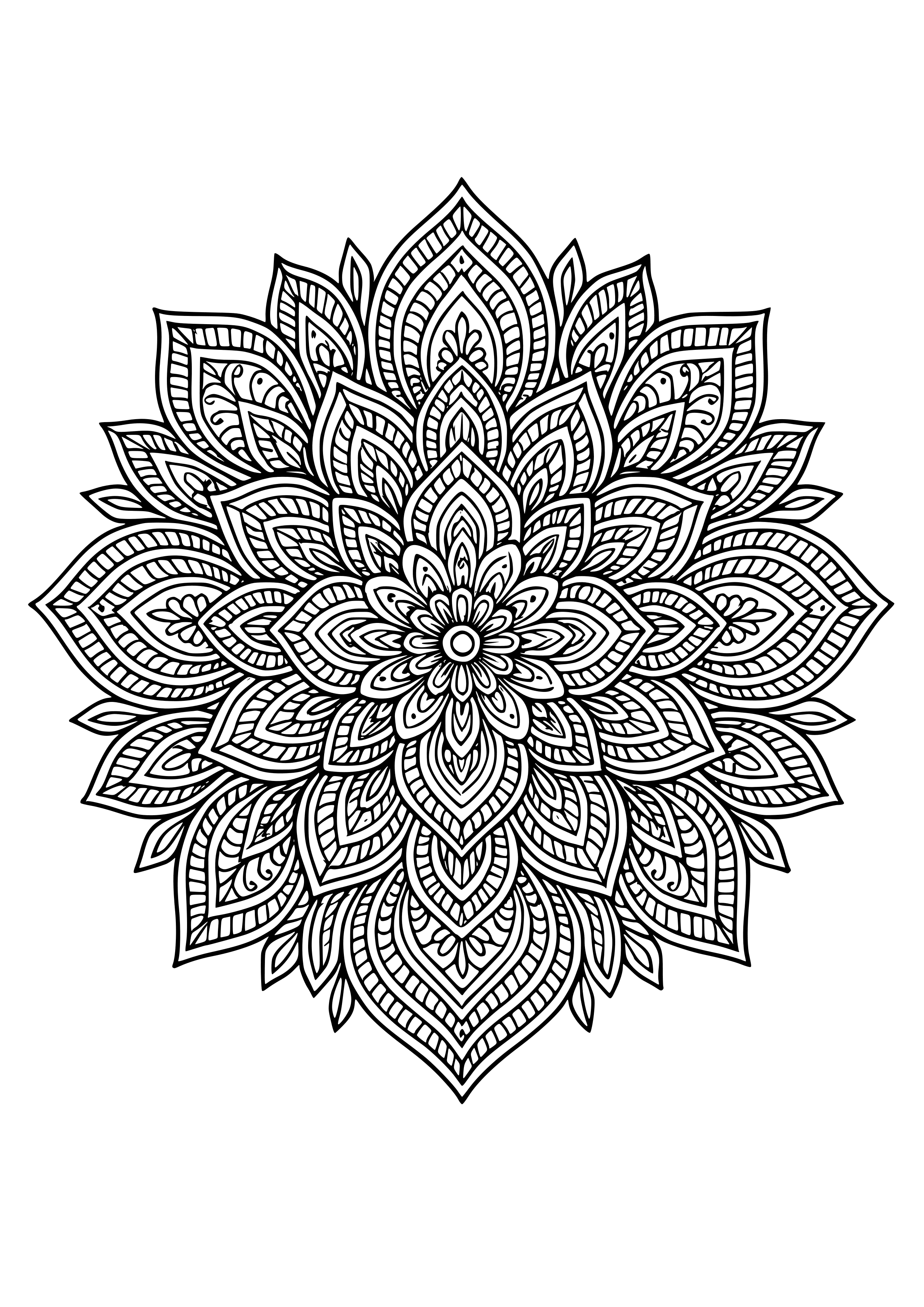 Colorful Mandala Flower Coloring Page