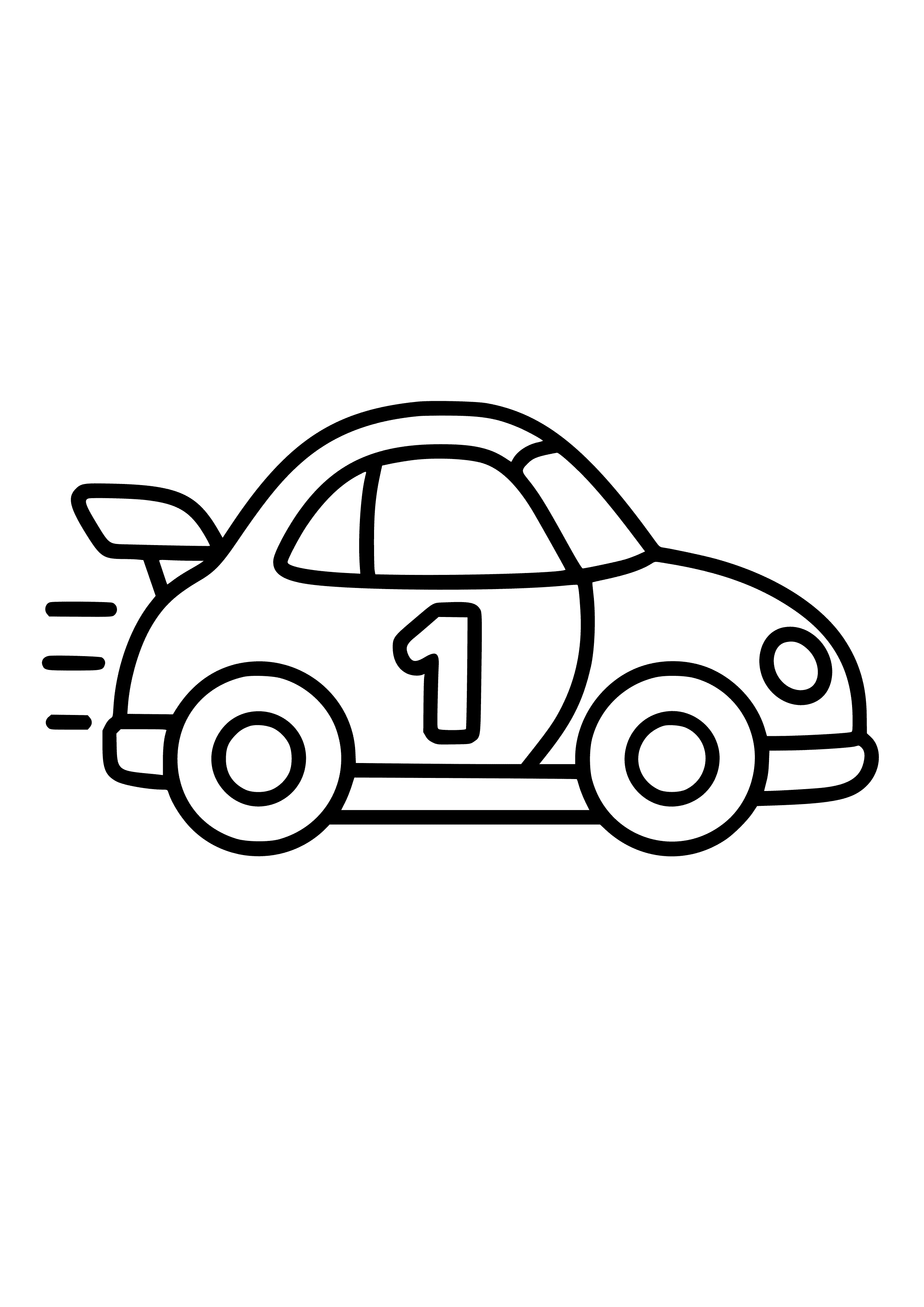 Colorful Race Car Speeding Coloring Page