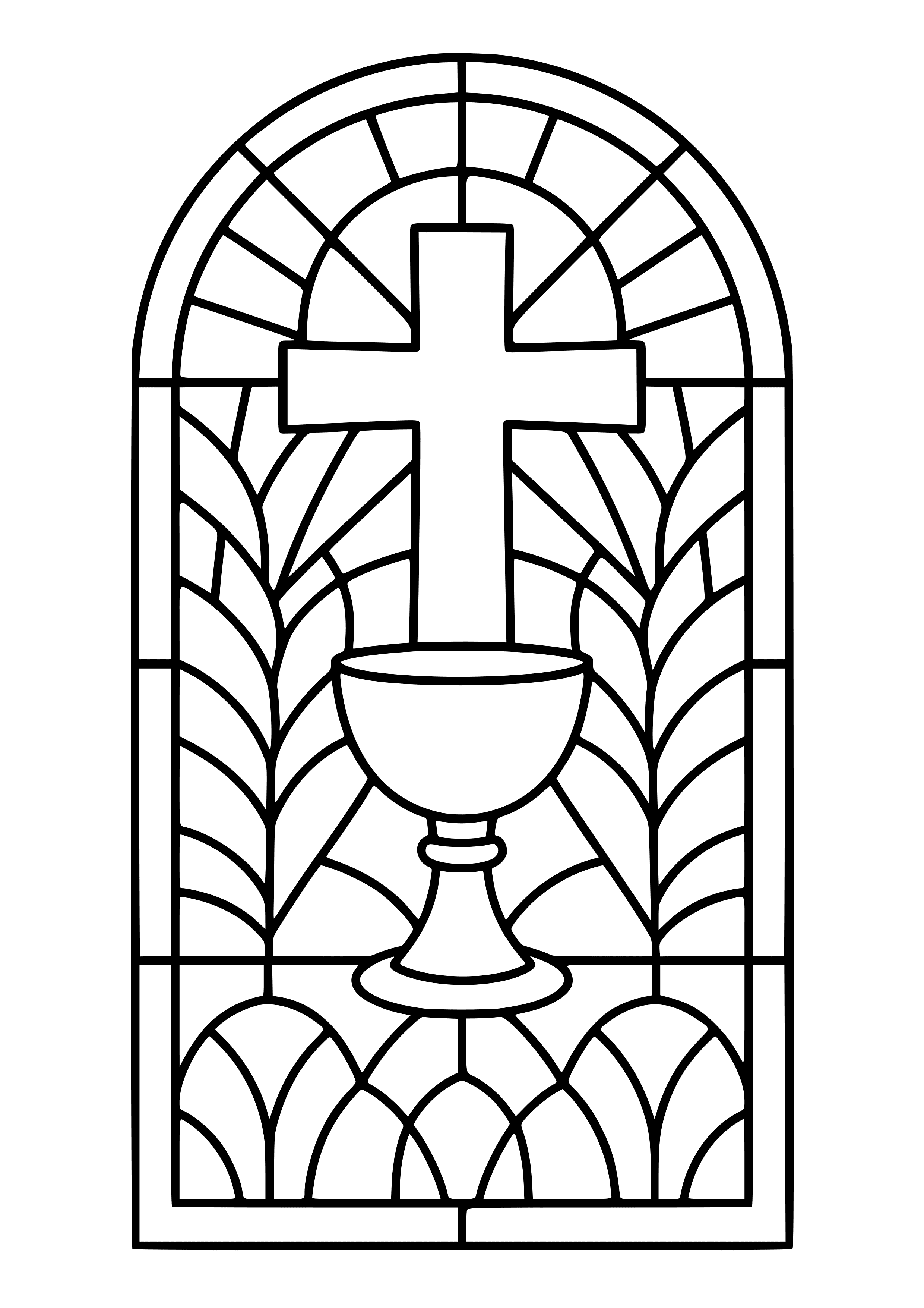 Colorful Stained Glass Window Coloring Page
