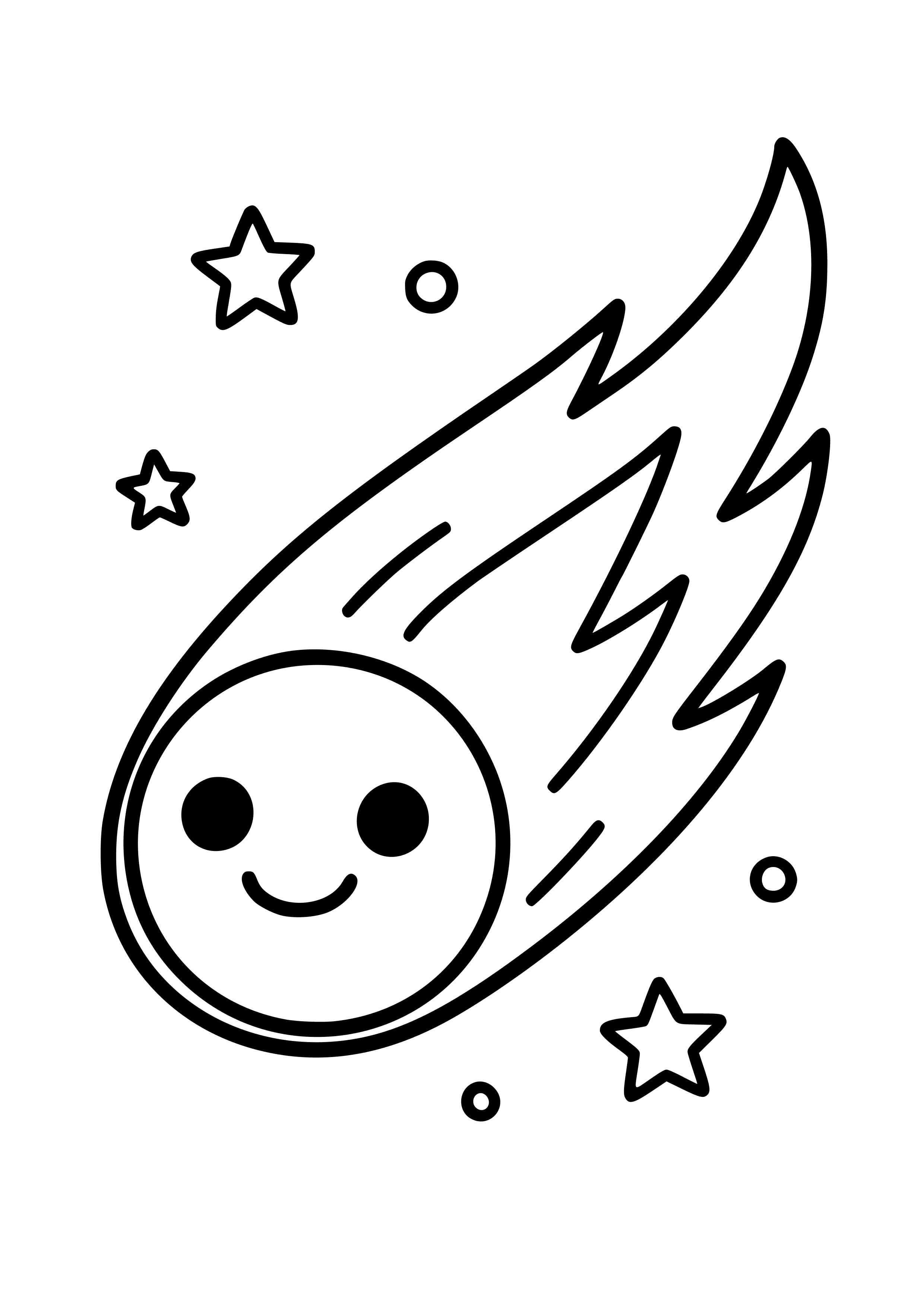Comet with a Bright Tail Coloring Page