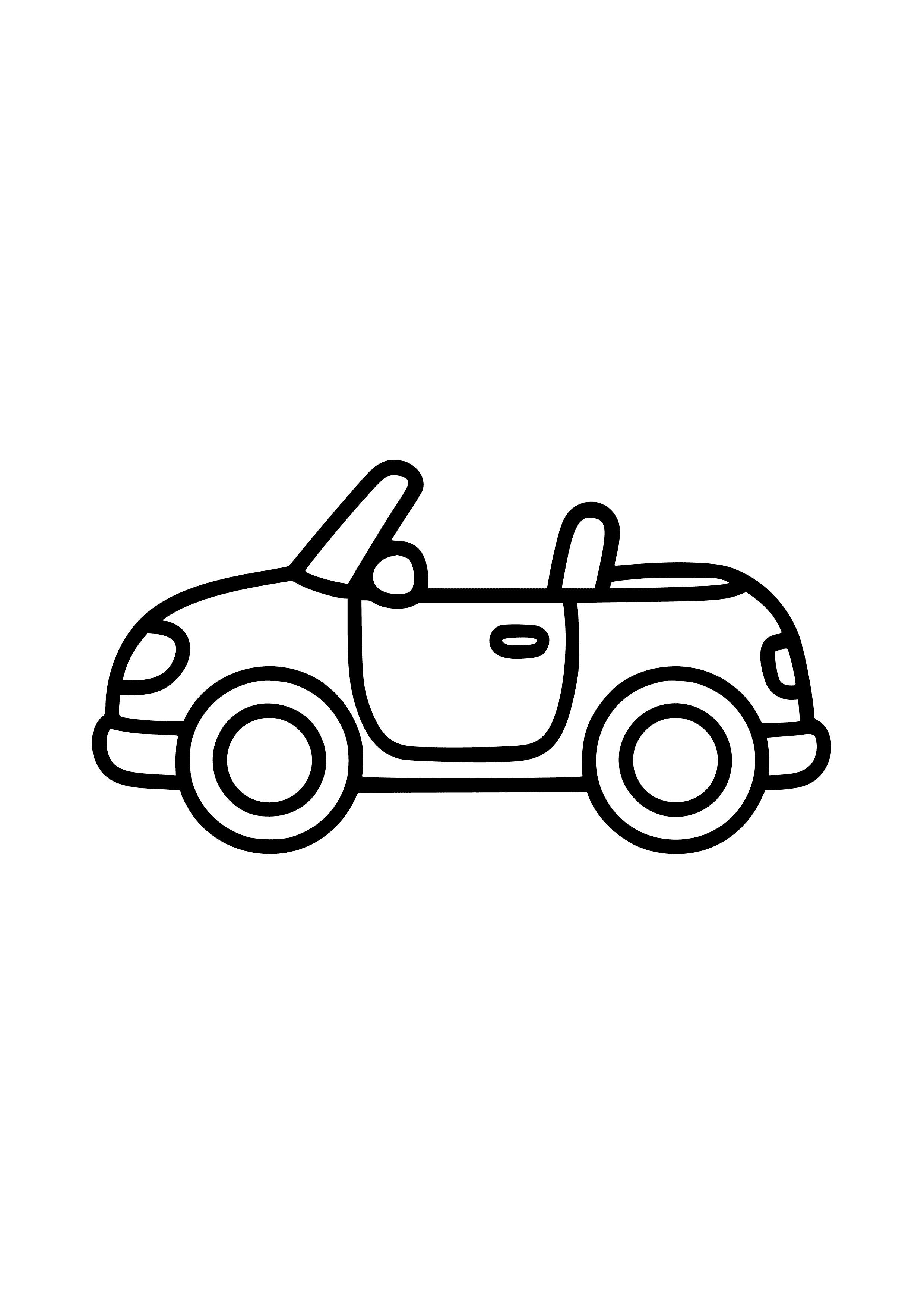 Convertible with the Top Down Coloring Page