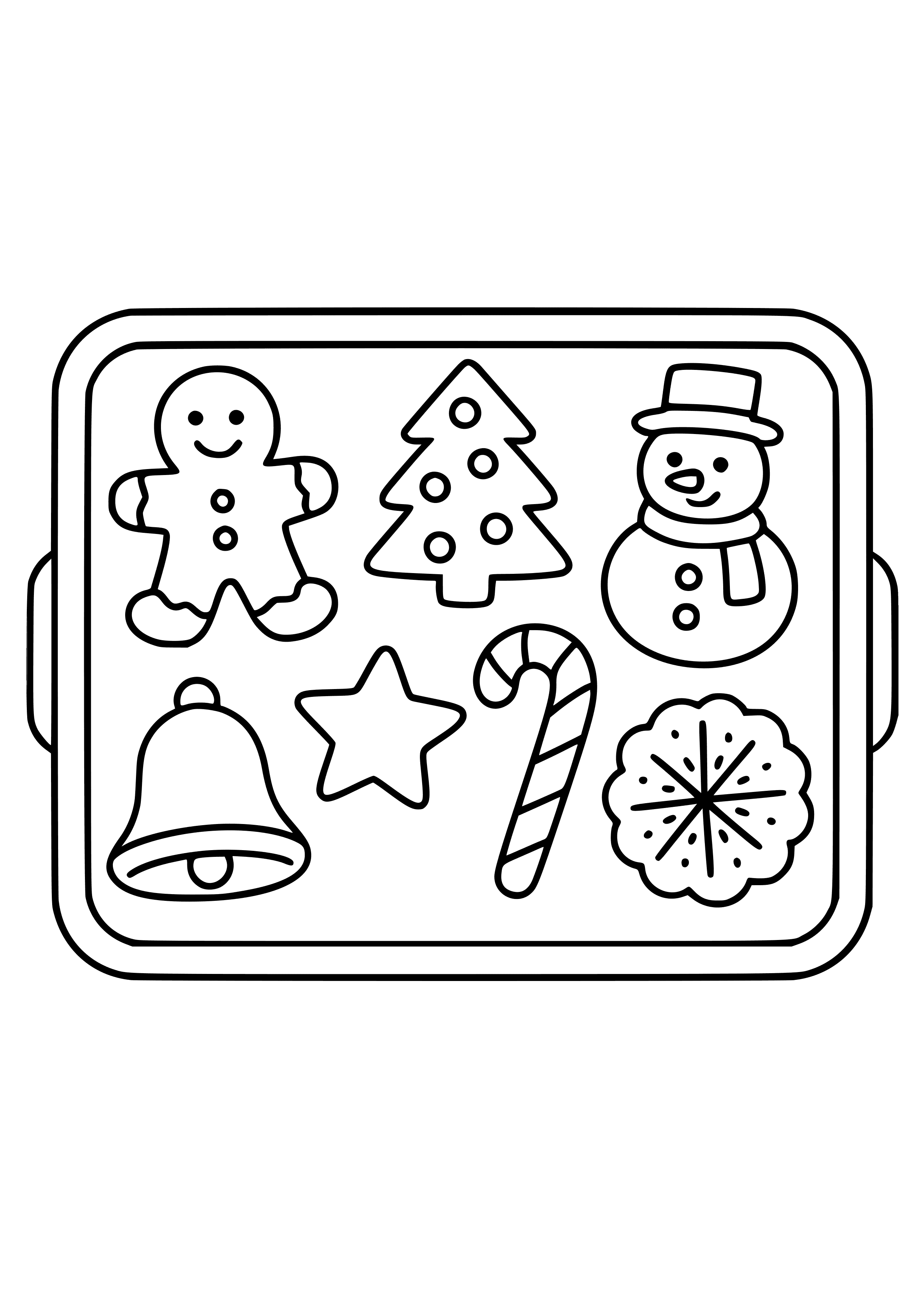 Cookie Tray with Various Treats Coloring Page