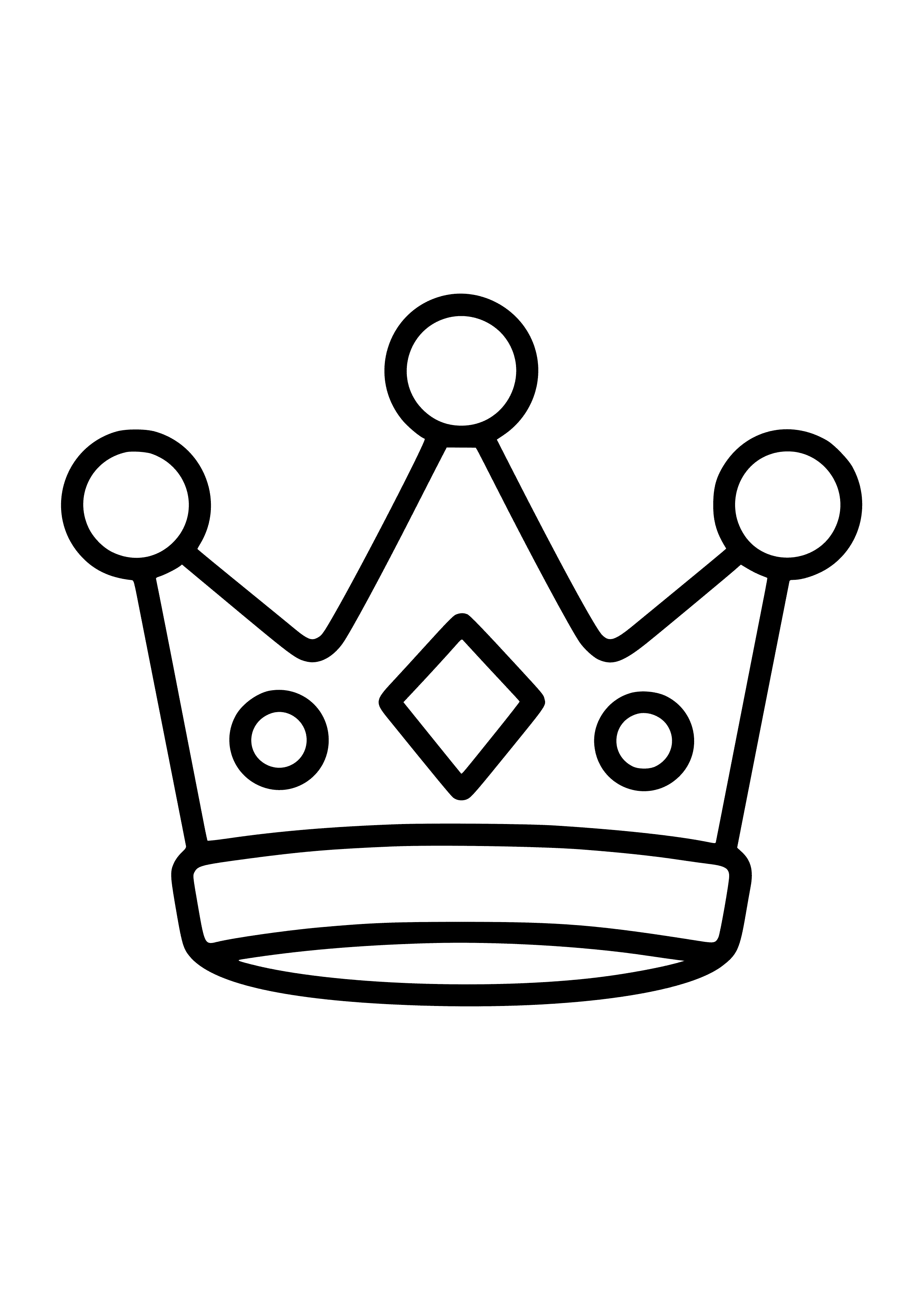 Crown with Jewels and Gems Coloring Page