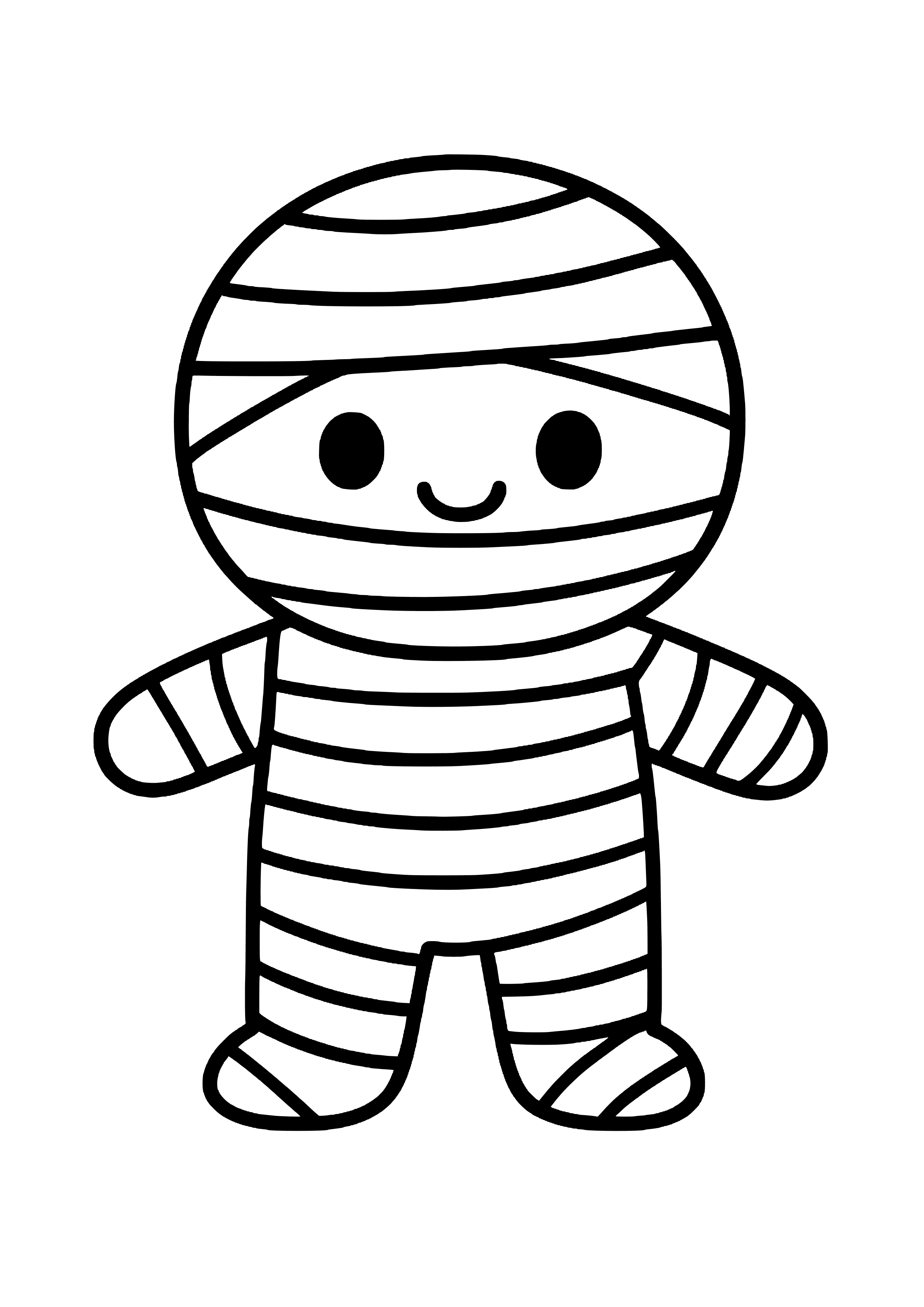 Cute Mummy Wrapped in Bandages Coloring Page