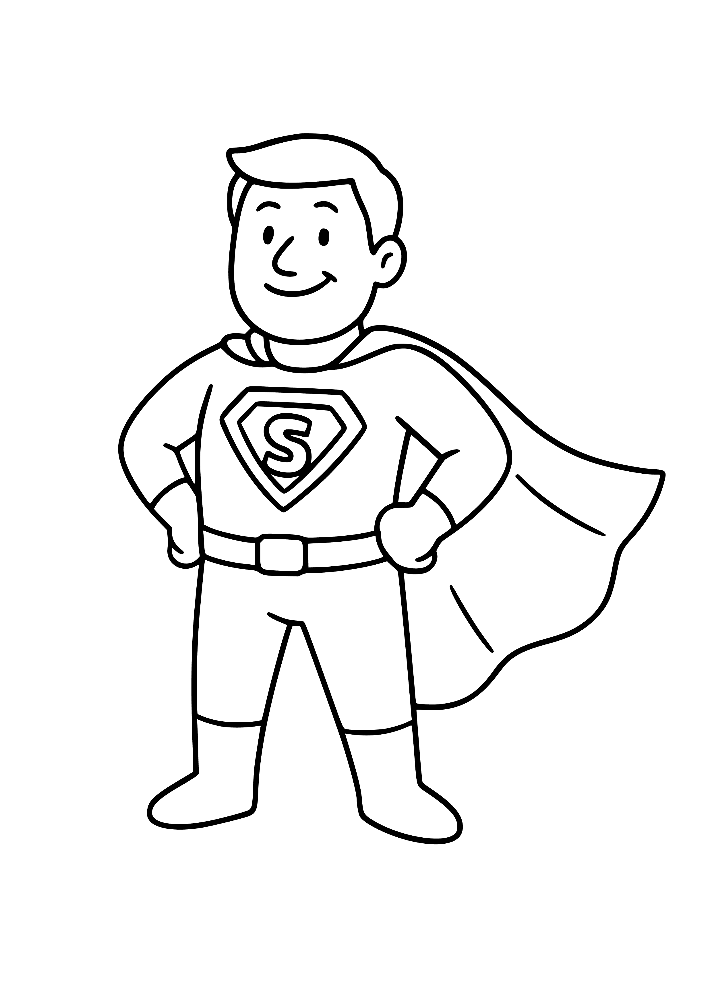 Dad Dressed as a Superhero Coloring Page