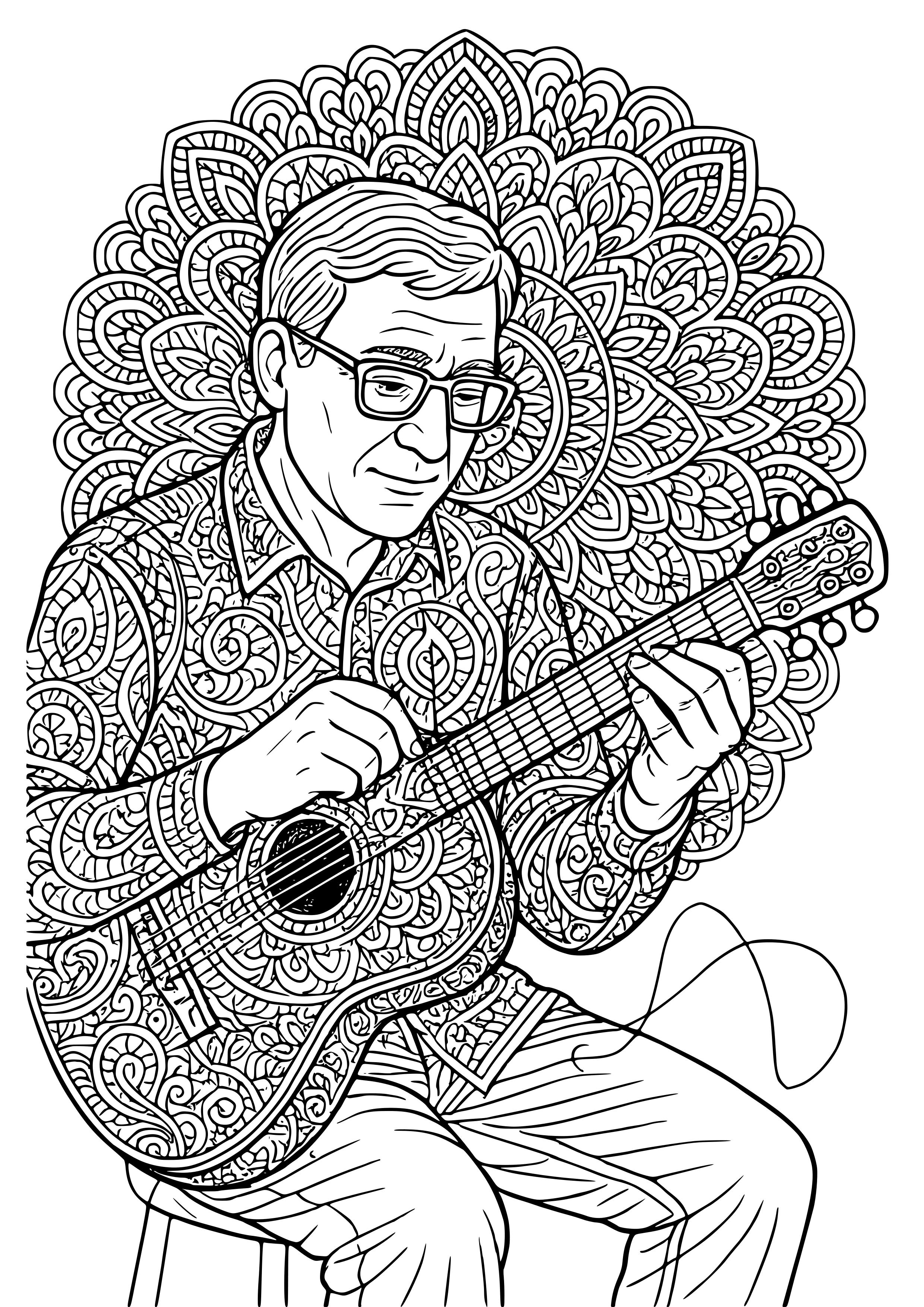 Dad Learning a New Skill Coloring Page
