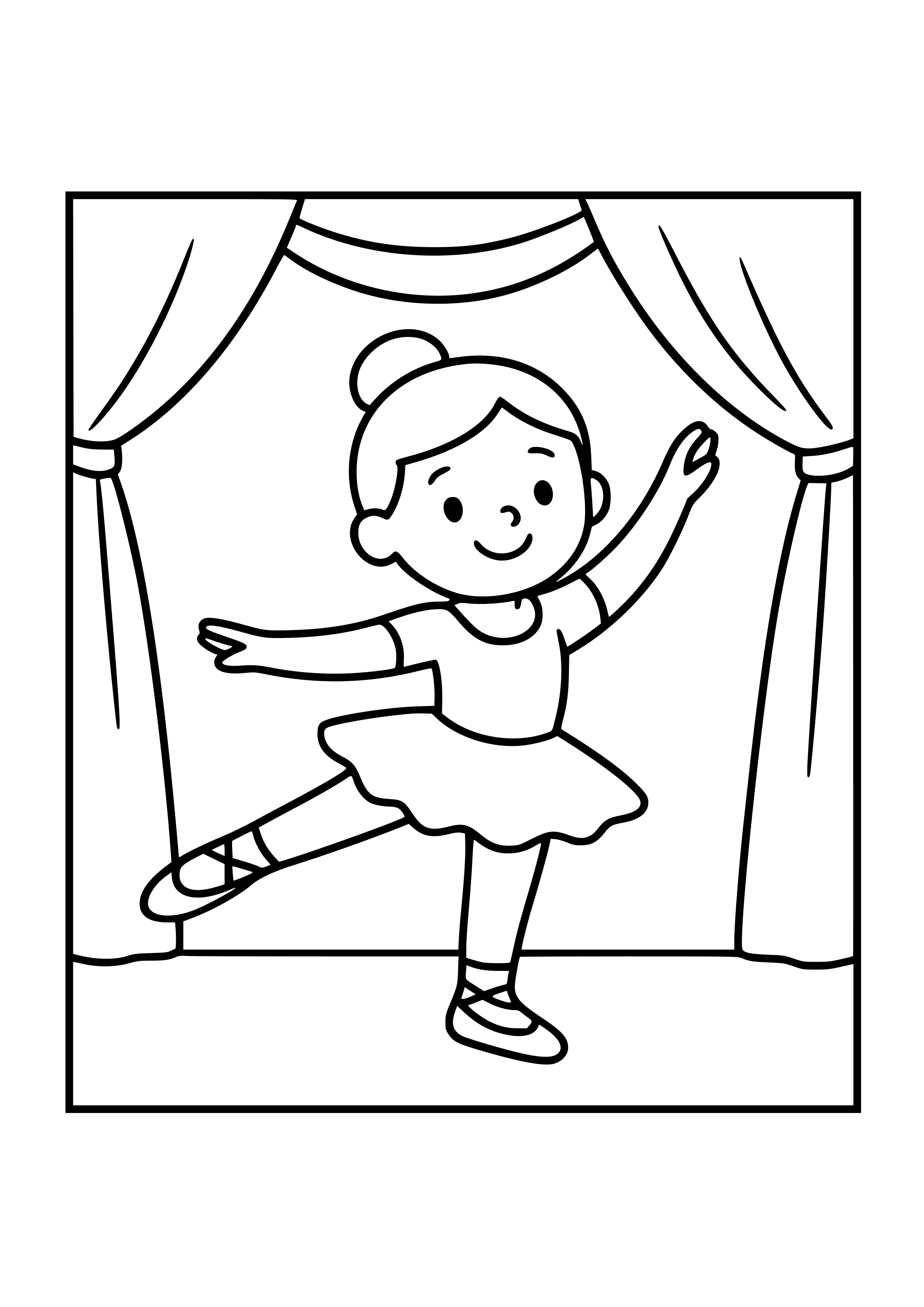 Dancer Performing on Stage Coloring Page