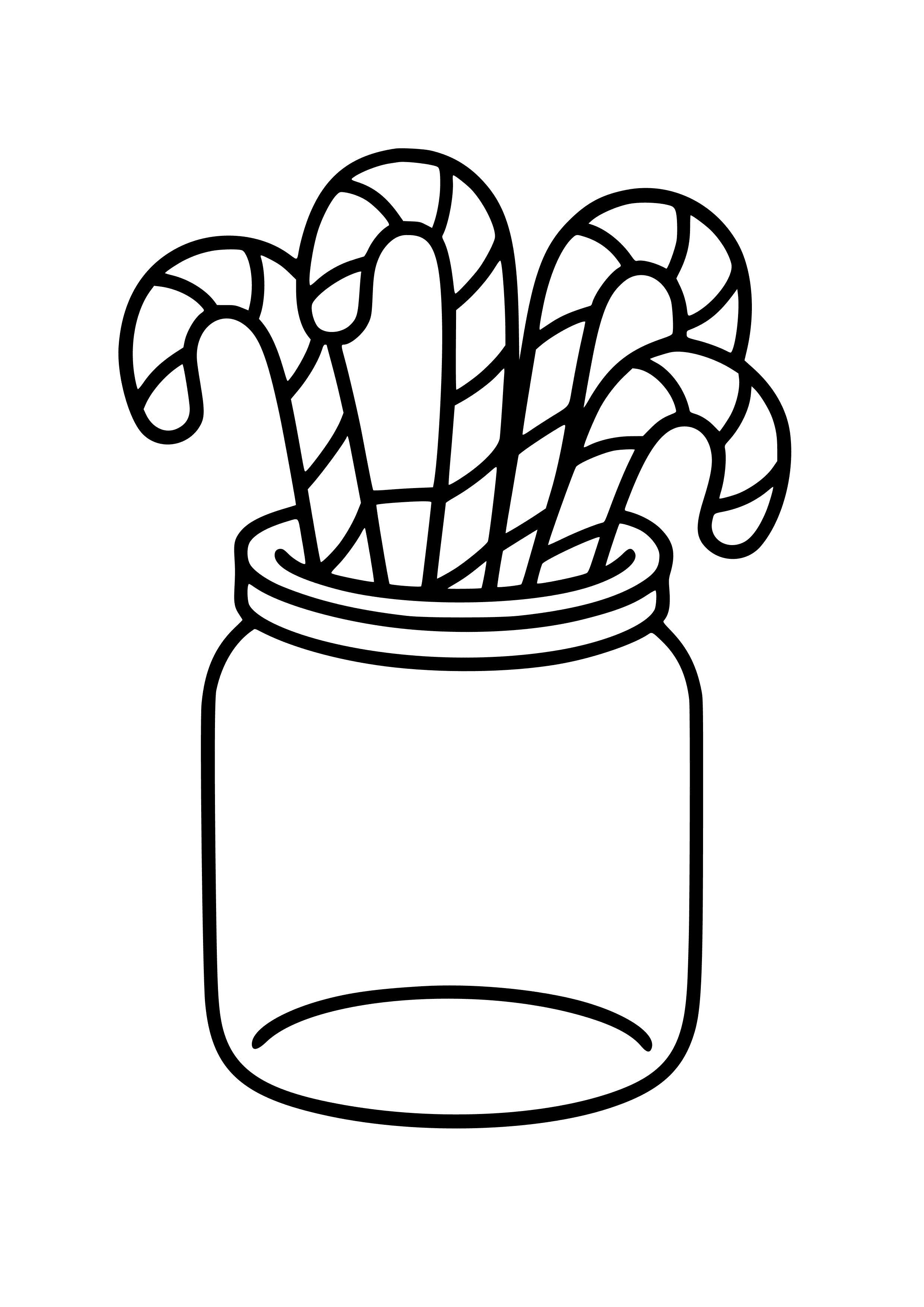 Delicious Candy Canes in a Jar Coloring Page
