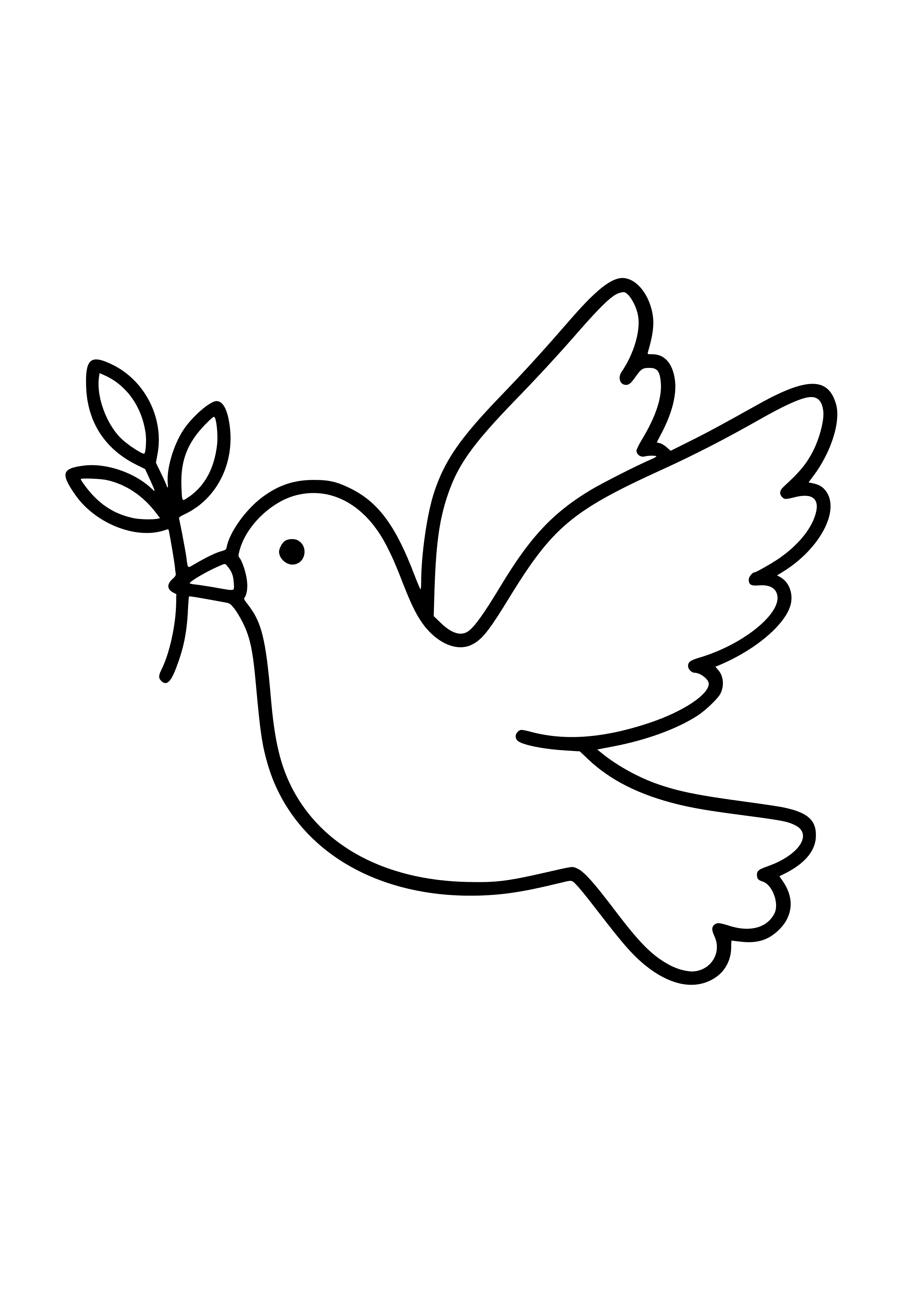 Dove Carrying an Olive Branch Coloring Page