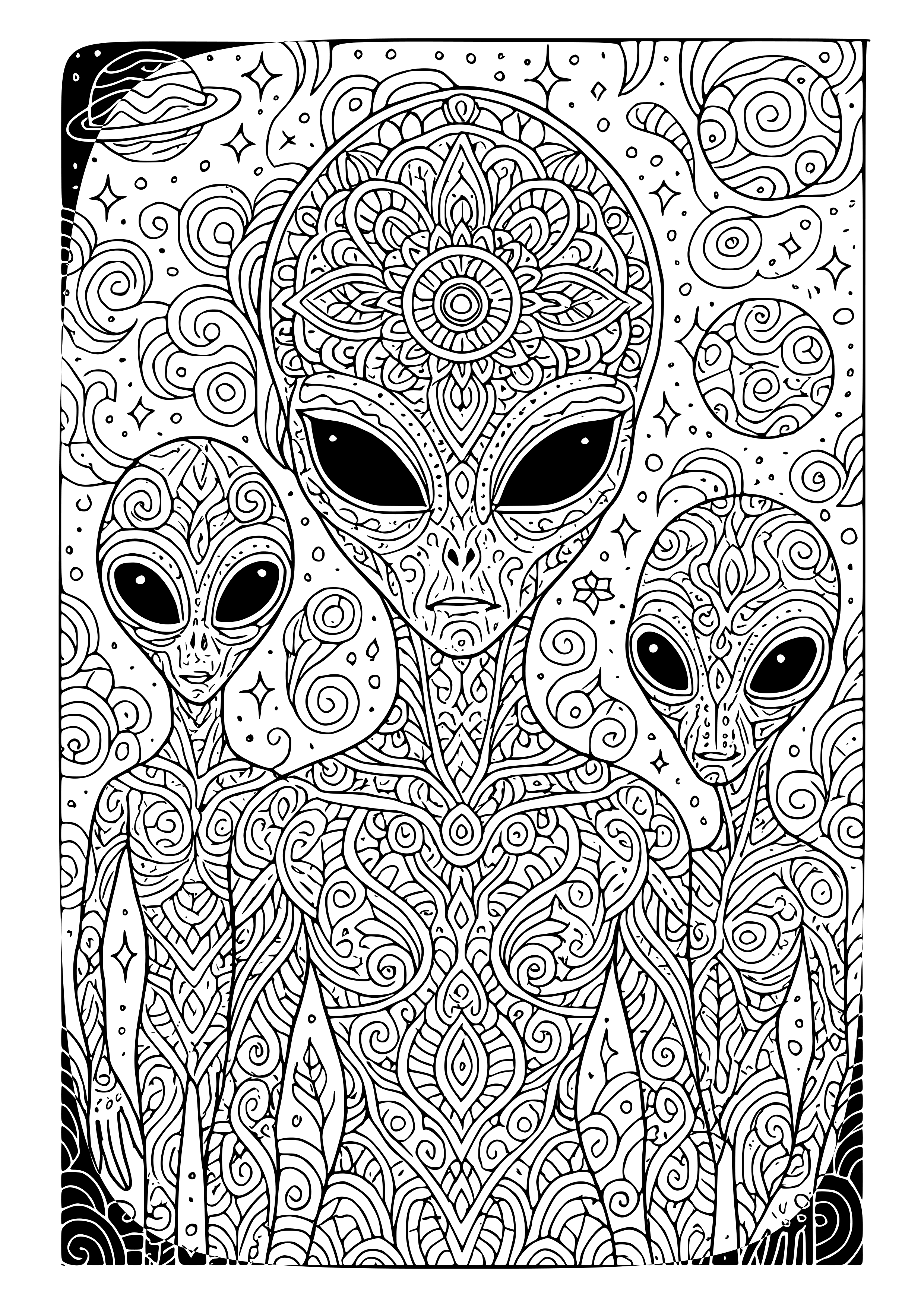 Extraterrestrial Life Forms Coloring Page