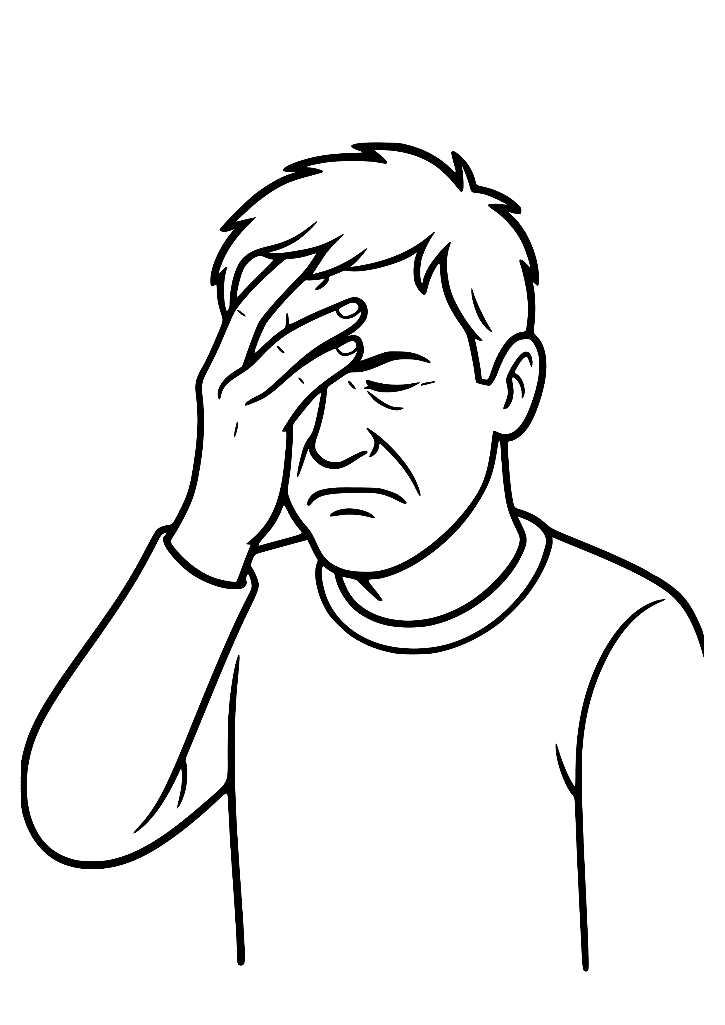 Facepalm Guy Meme with a Frustrated Look Coloring Page