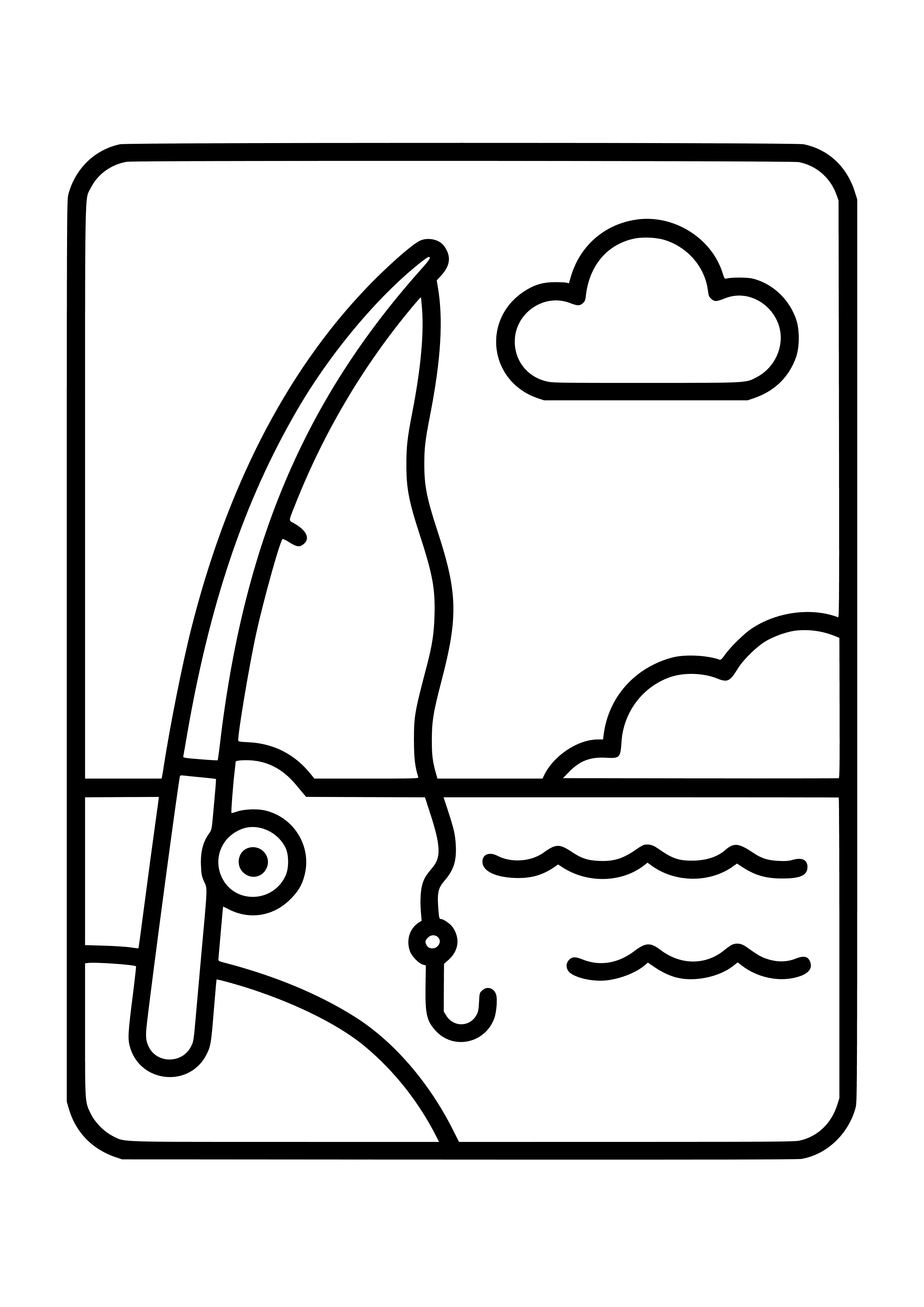 Fishing Rod Waiting by a Lake Coloring Page