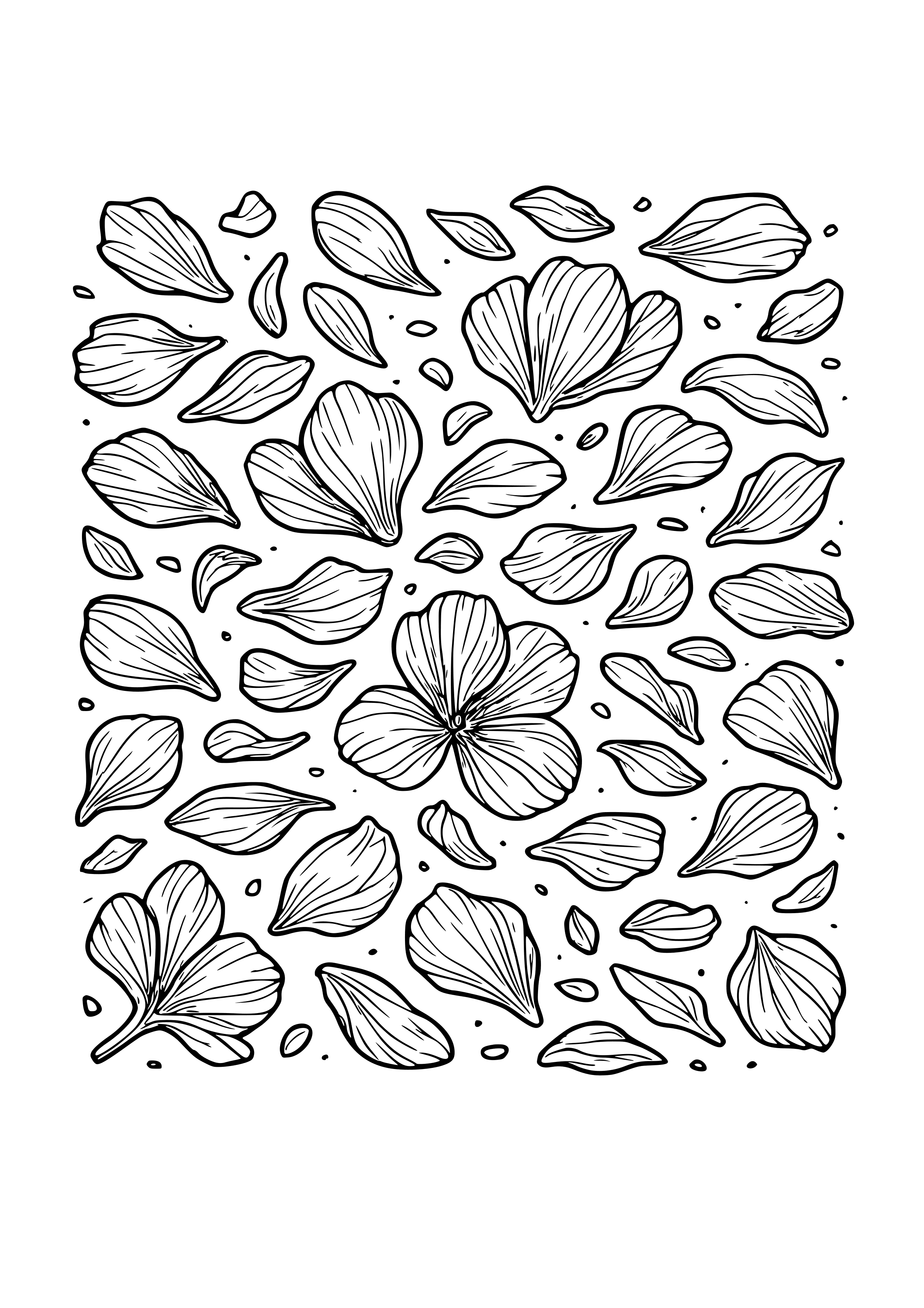 Flower Petals Scattered on the Ground Coloring Page