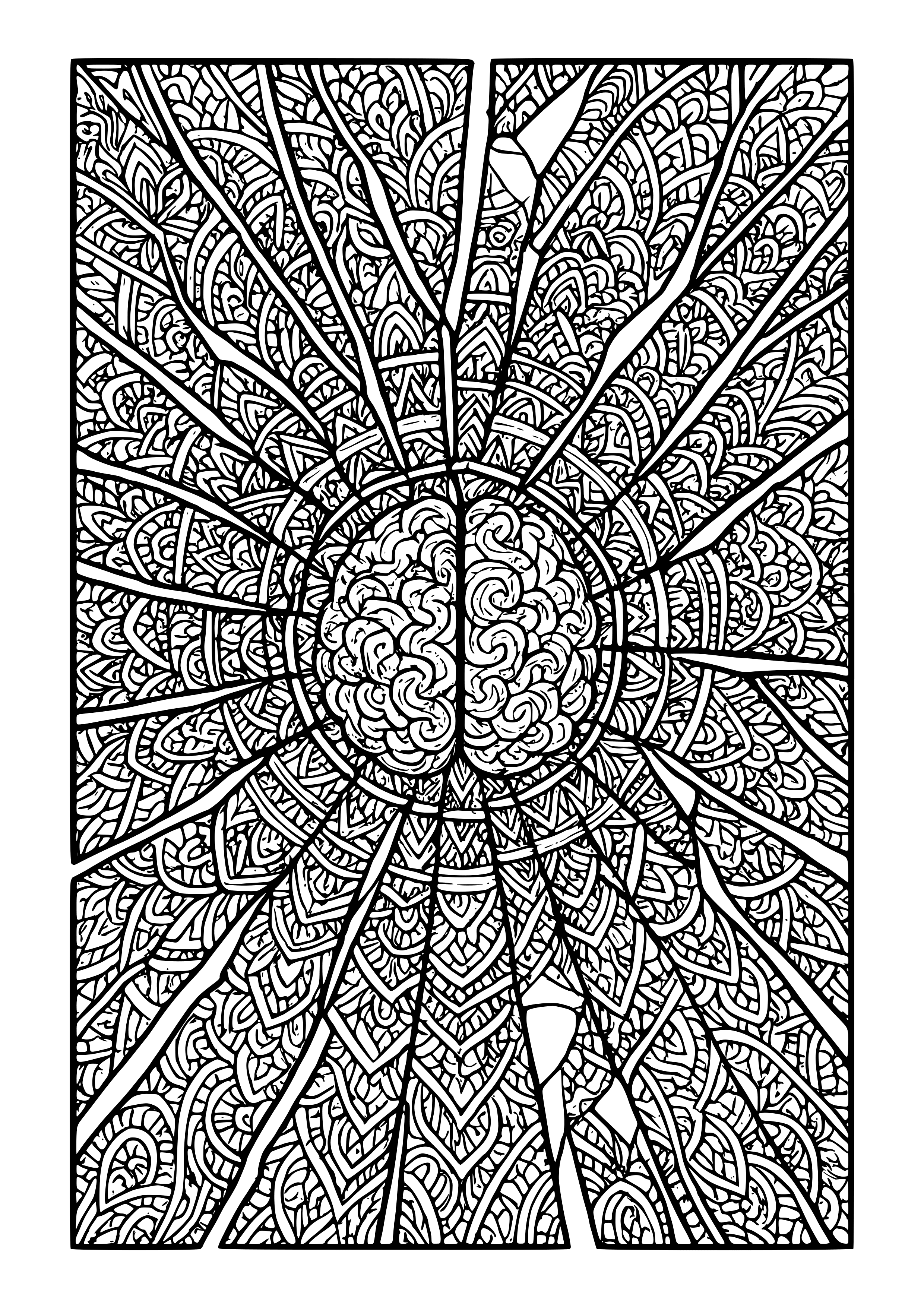 Fragmented Memories Represented by Shattered Glass Coloring Page