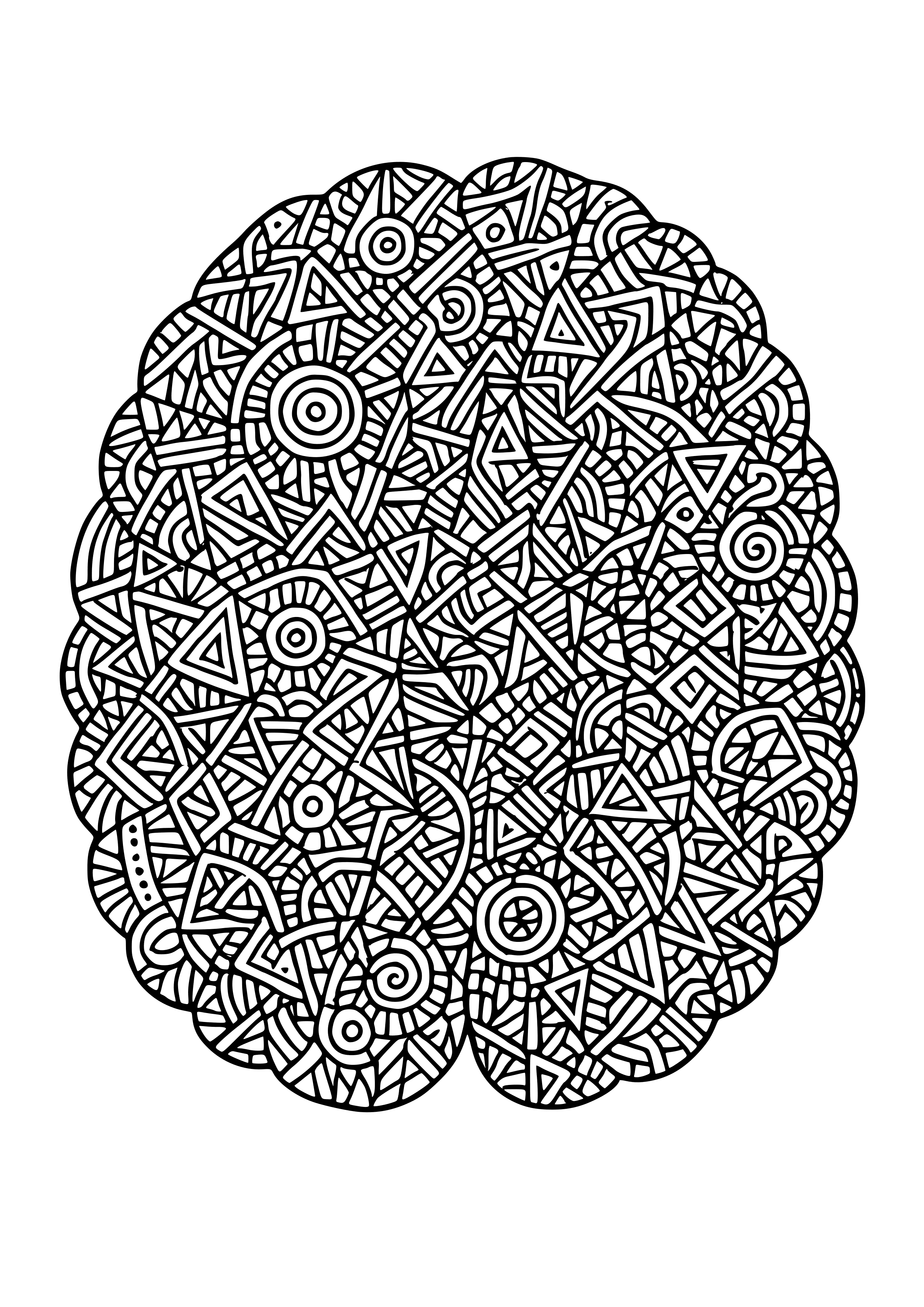 Geometric Shapes Representing the Chaos of Thoughts Coloring Page