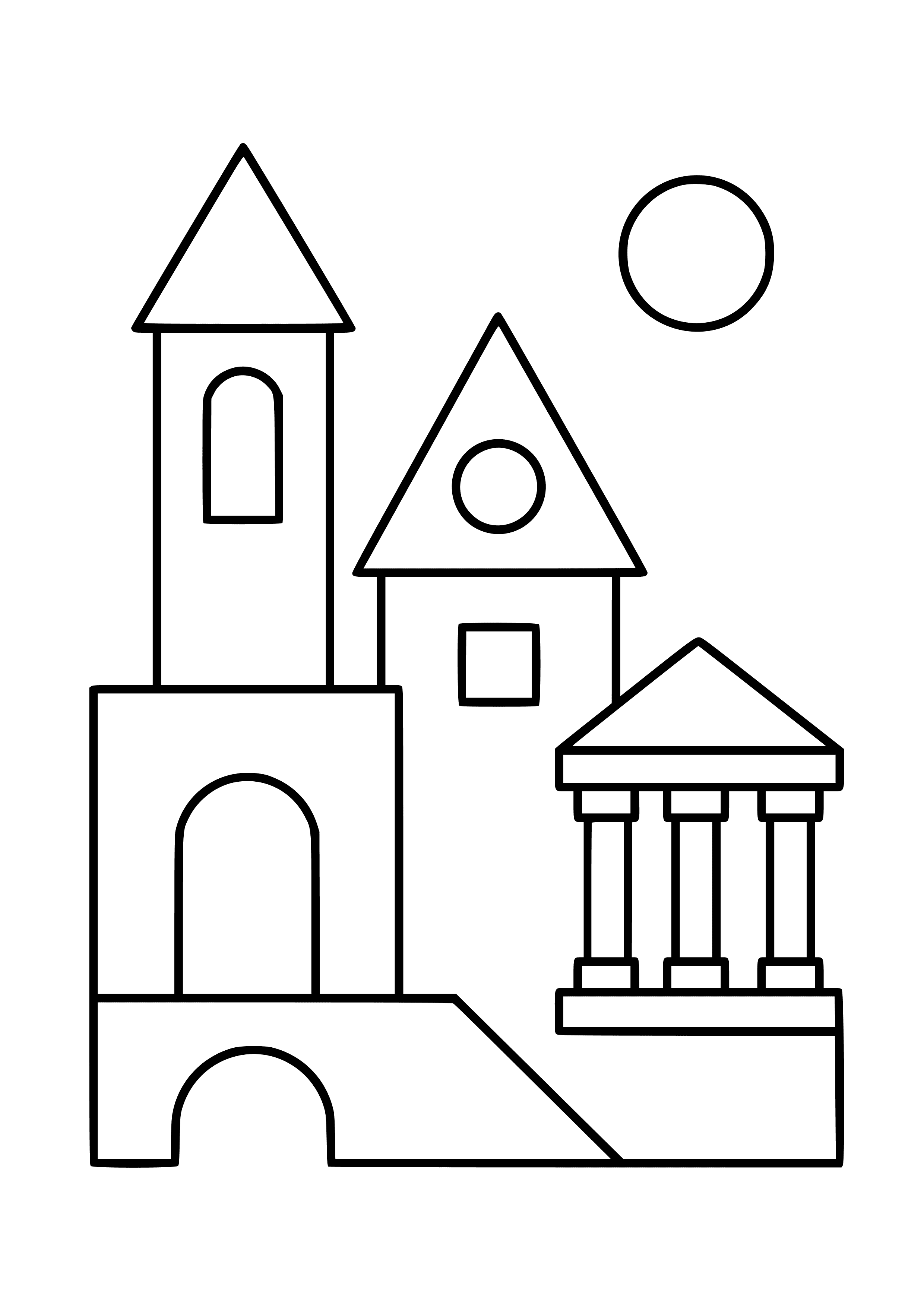Geometry in Architecture Coloring Page
