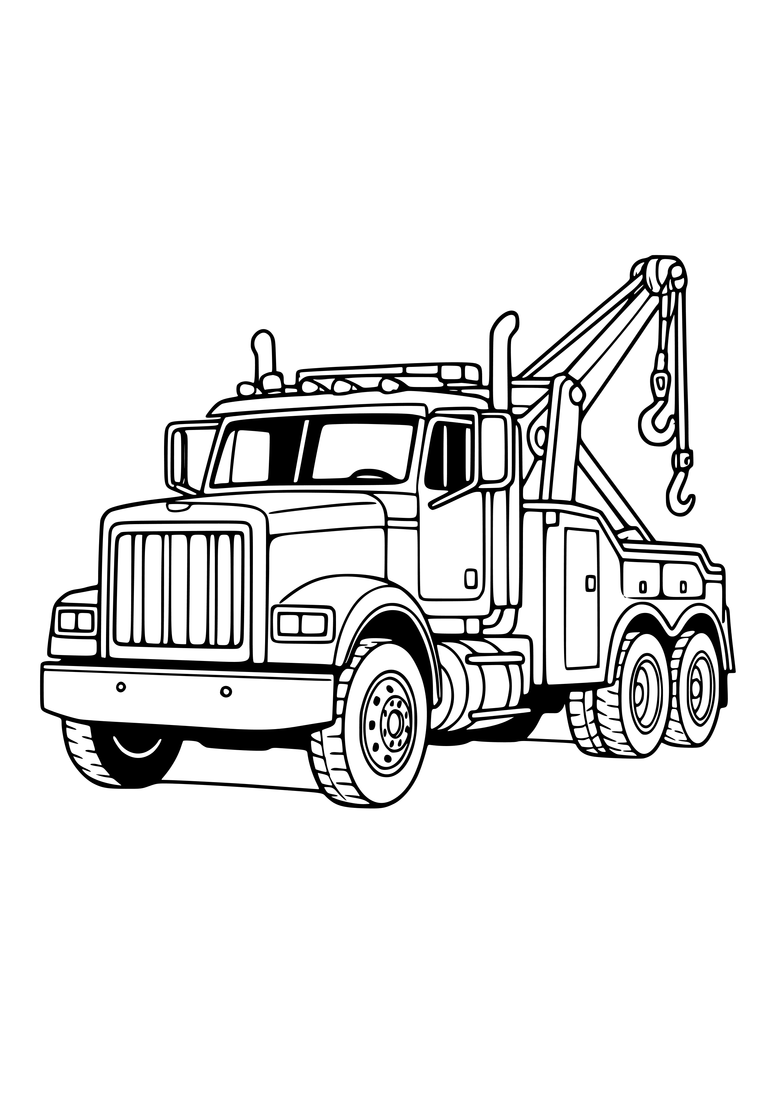 Heavy-duty Tow Truck Coloring Page