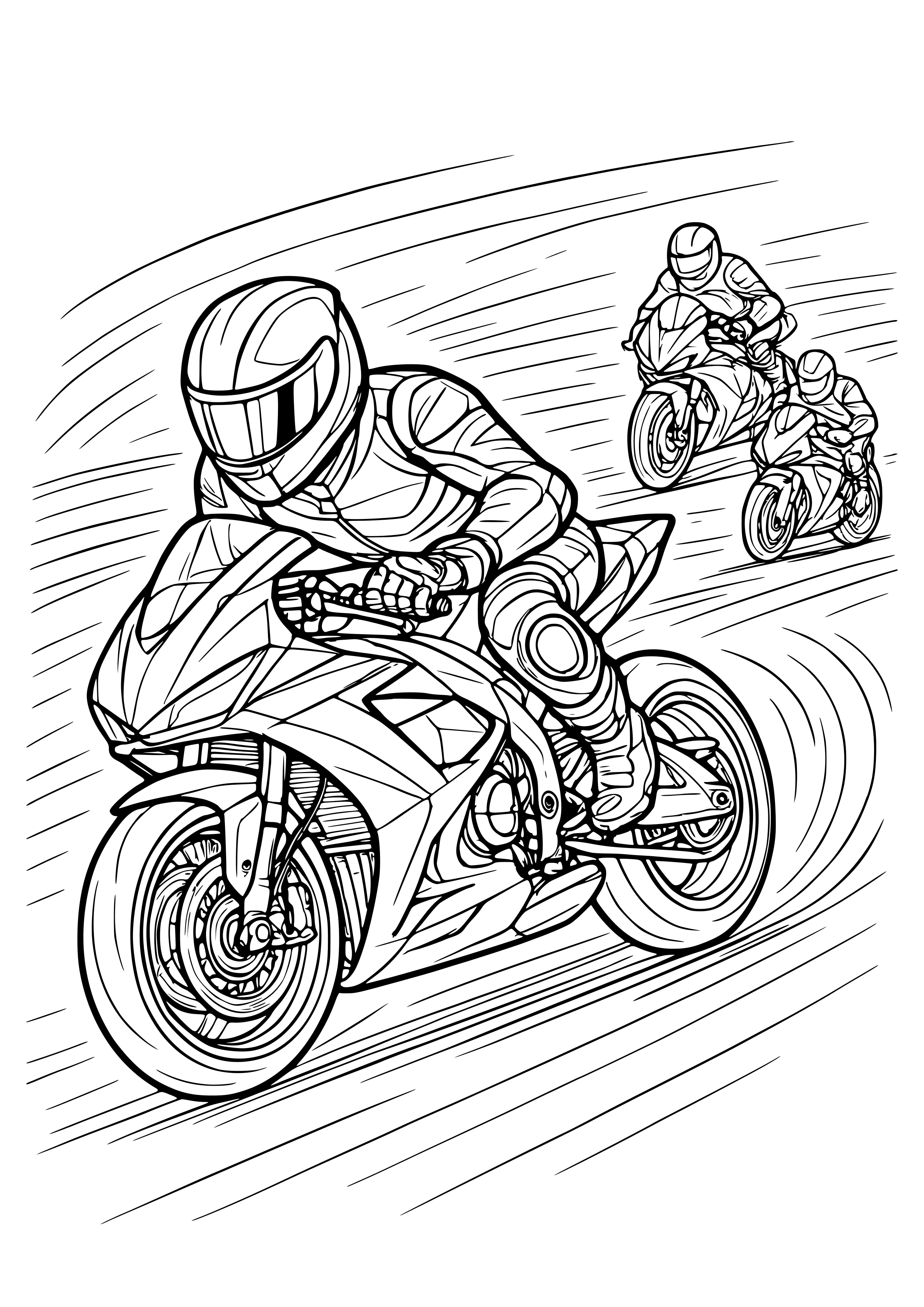 High-speed Motorbike Racing Coloring Page