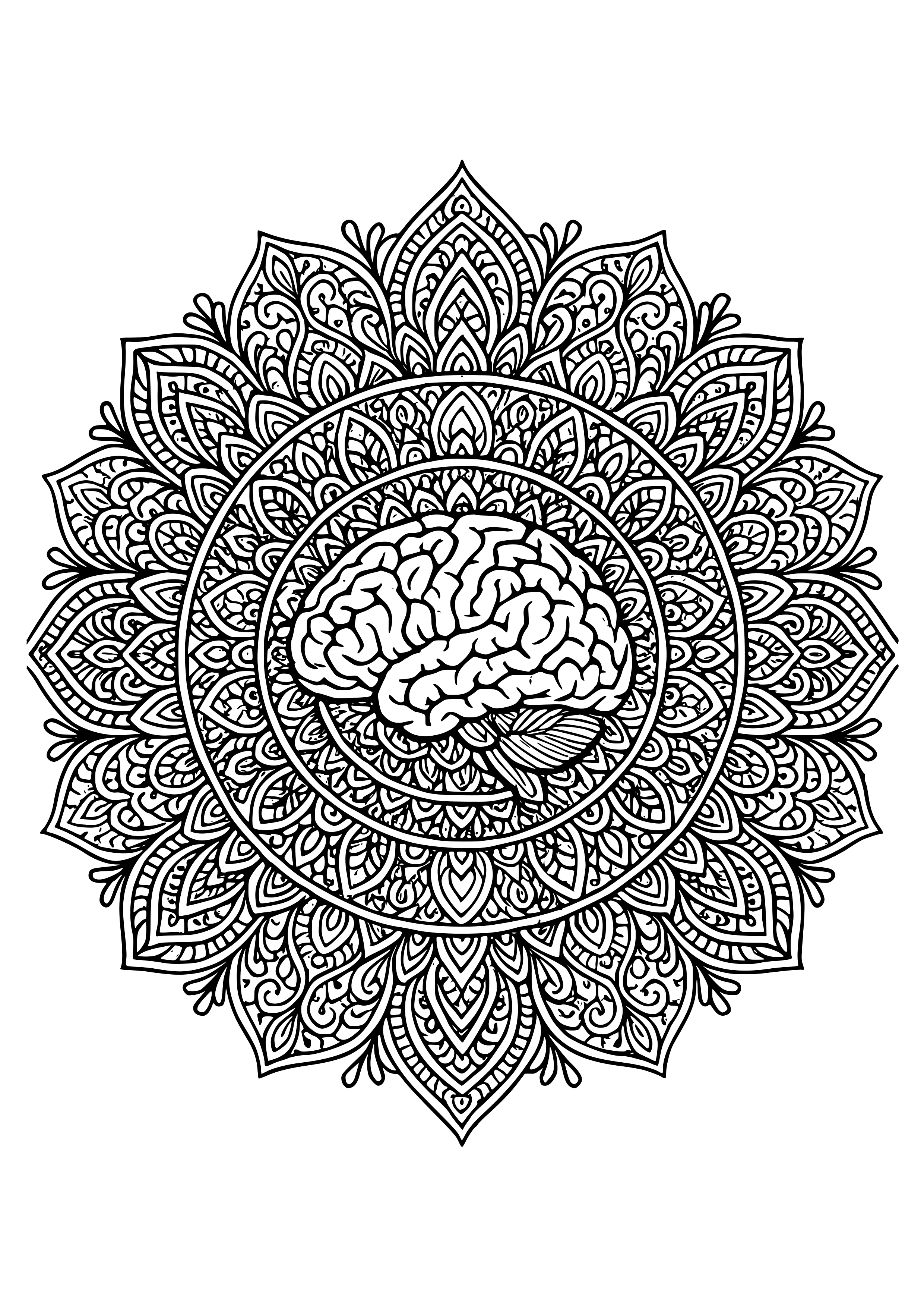 Intricate Mandala Inspired by the Human Psyche Coloring Page