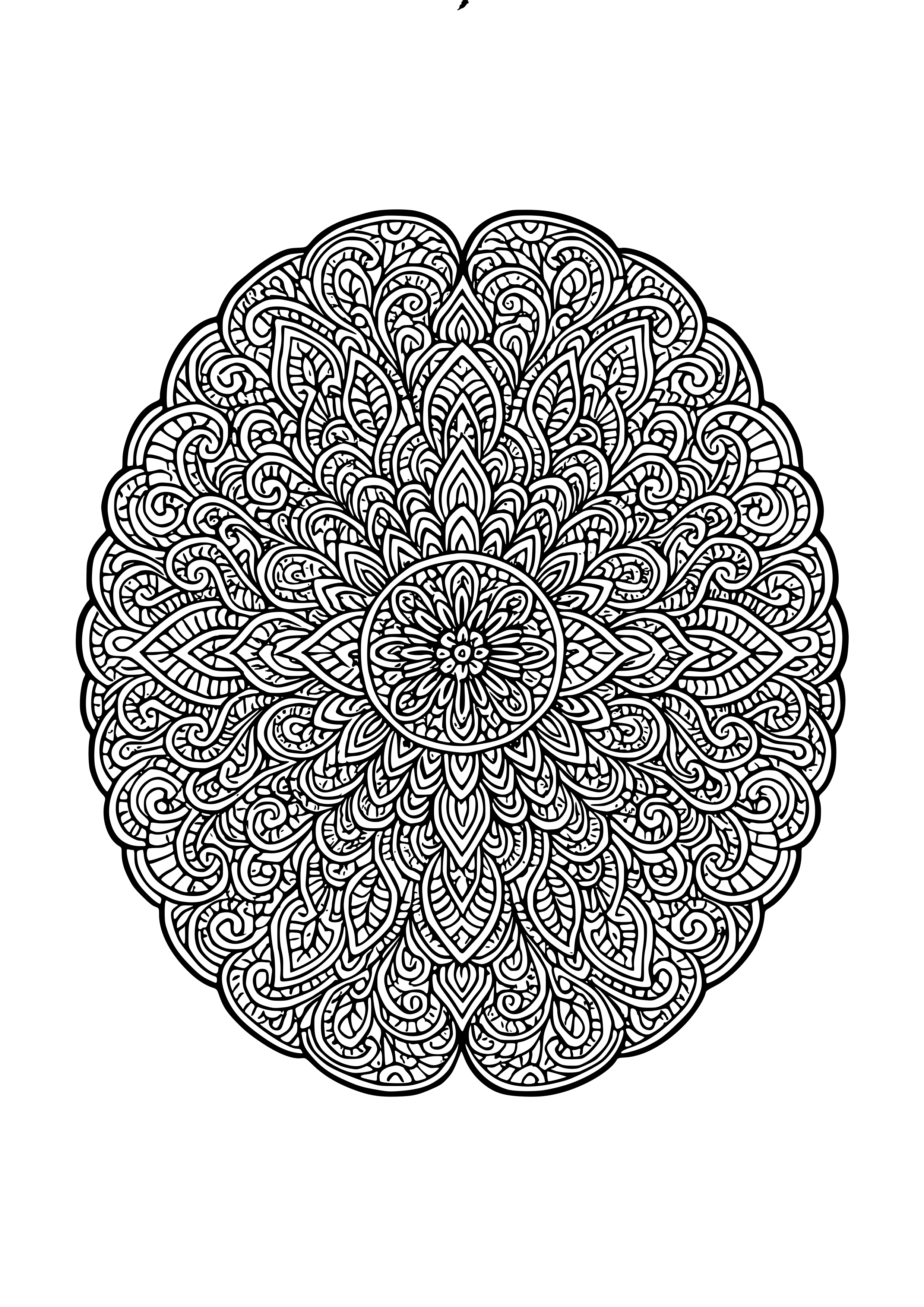 Intricate Mandala of Thoughts and Feelings Coloring Page
