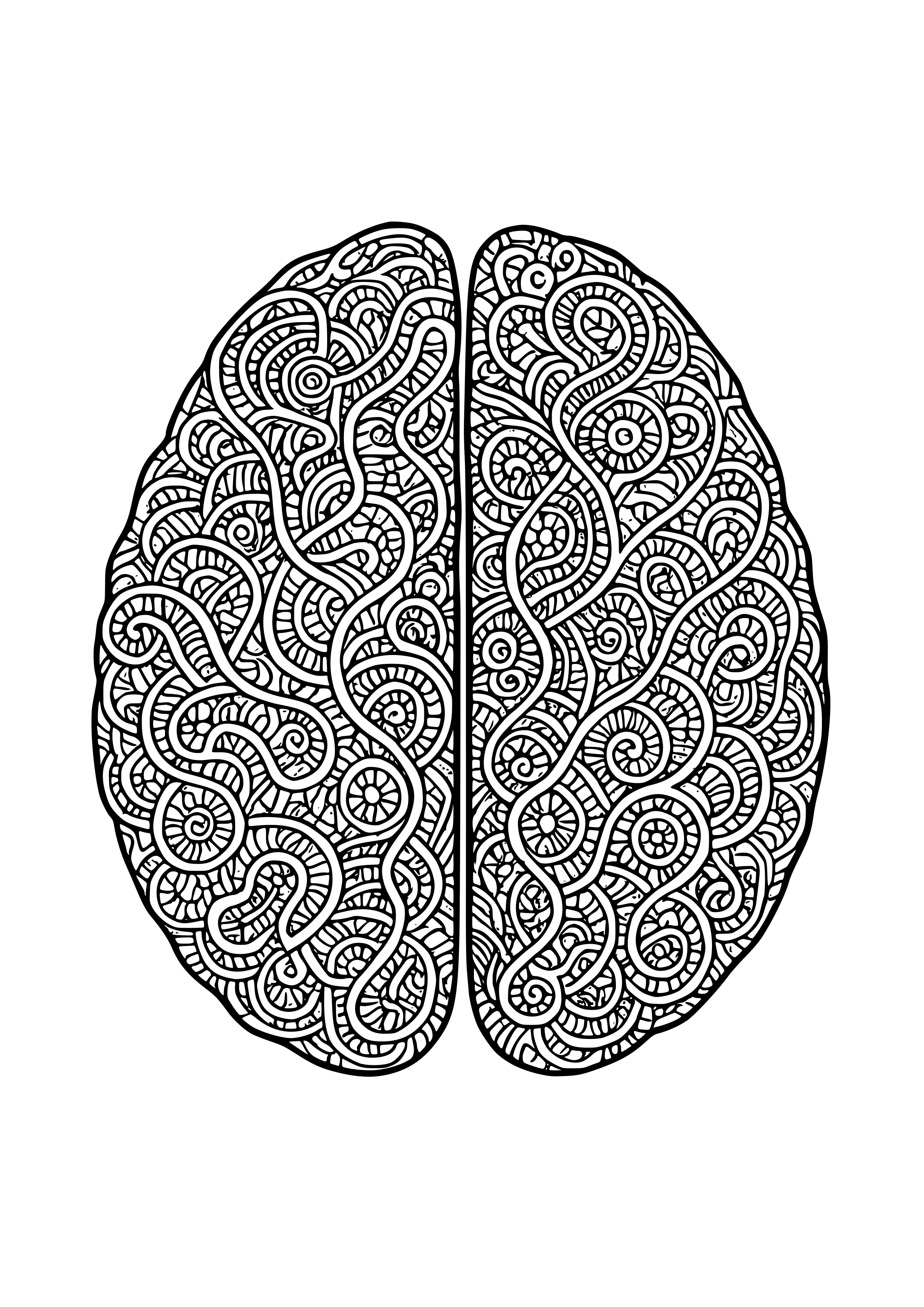 Intricate Pathways of Thoughts and Connections Coloring Page