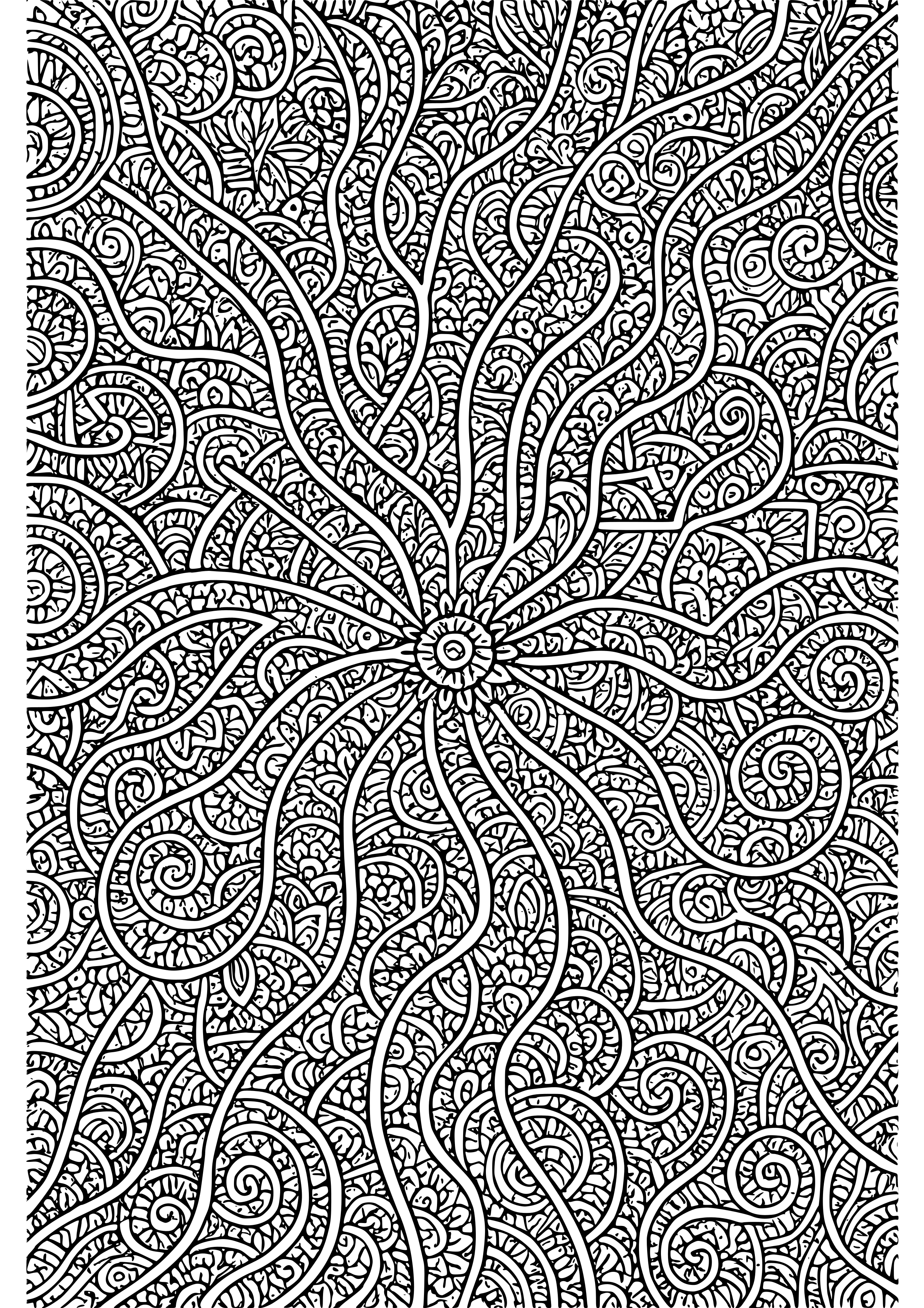 Intricate Pathways Representing Different Life Choices Coloring Page