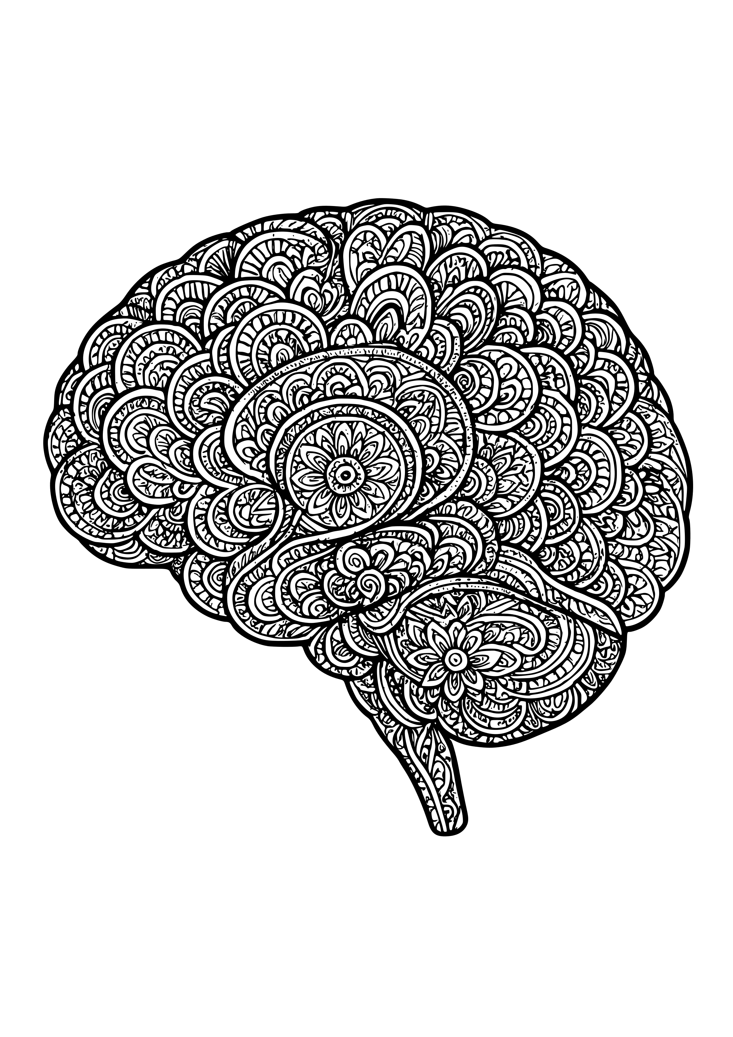 Layered Patterns Representing the Depth of the Psyche Coloring Page