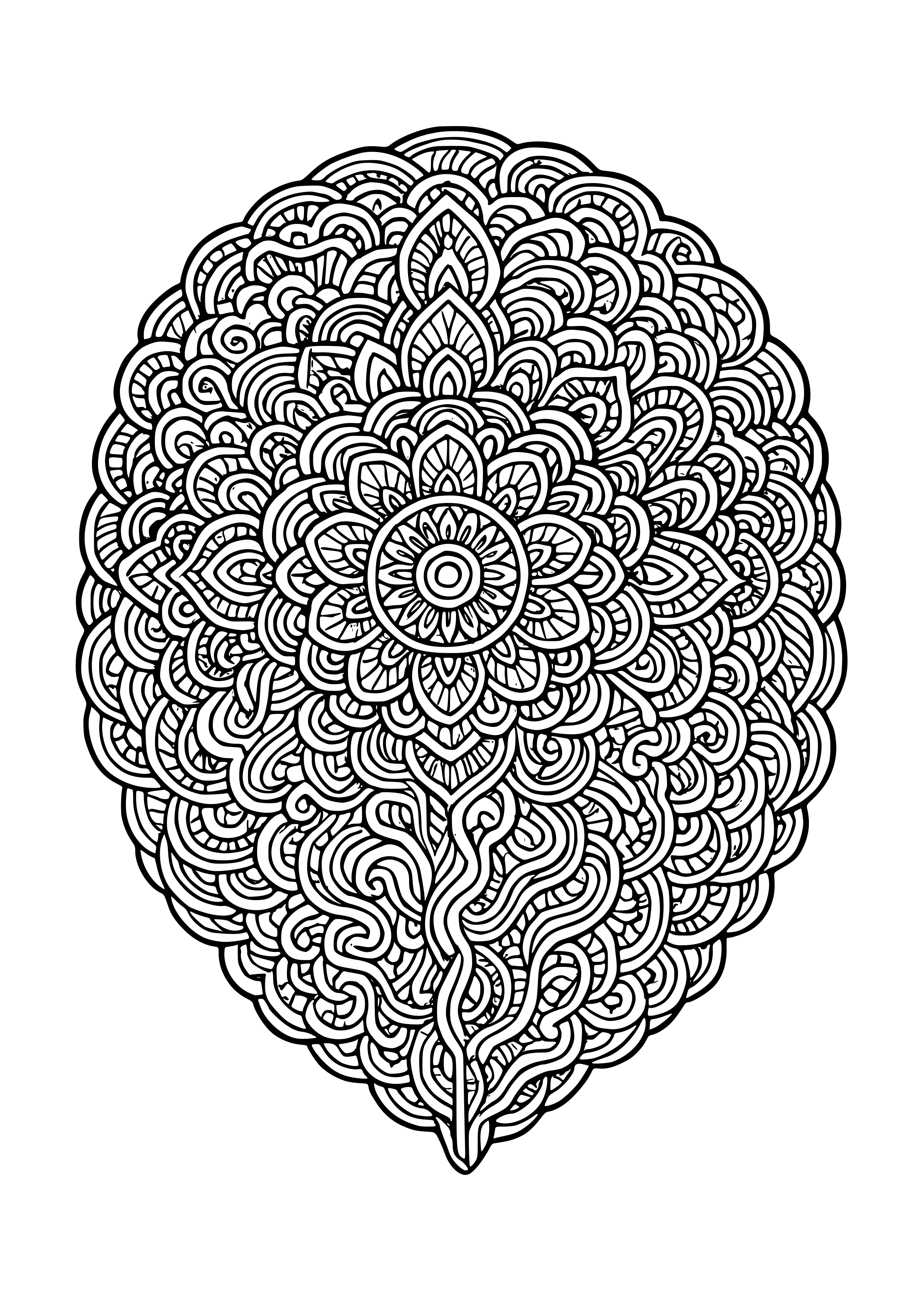 Layers of Abstract Patterns Representing Consciousness Coloring Page