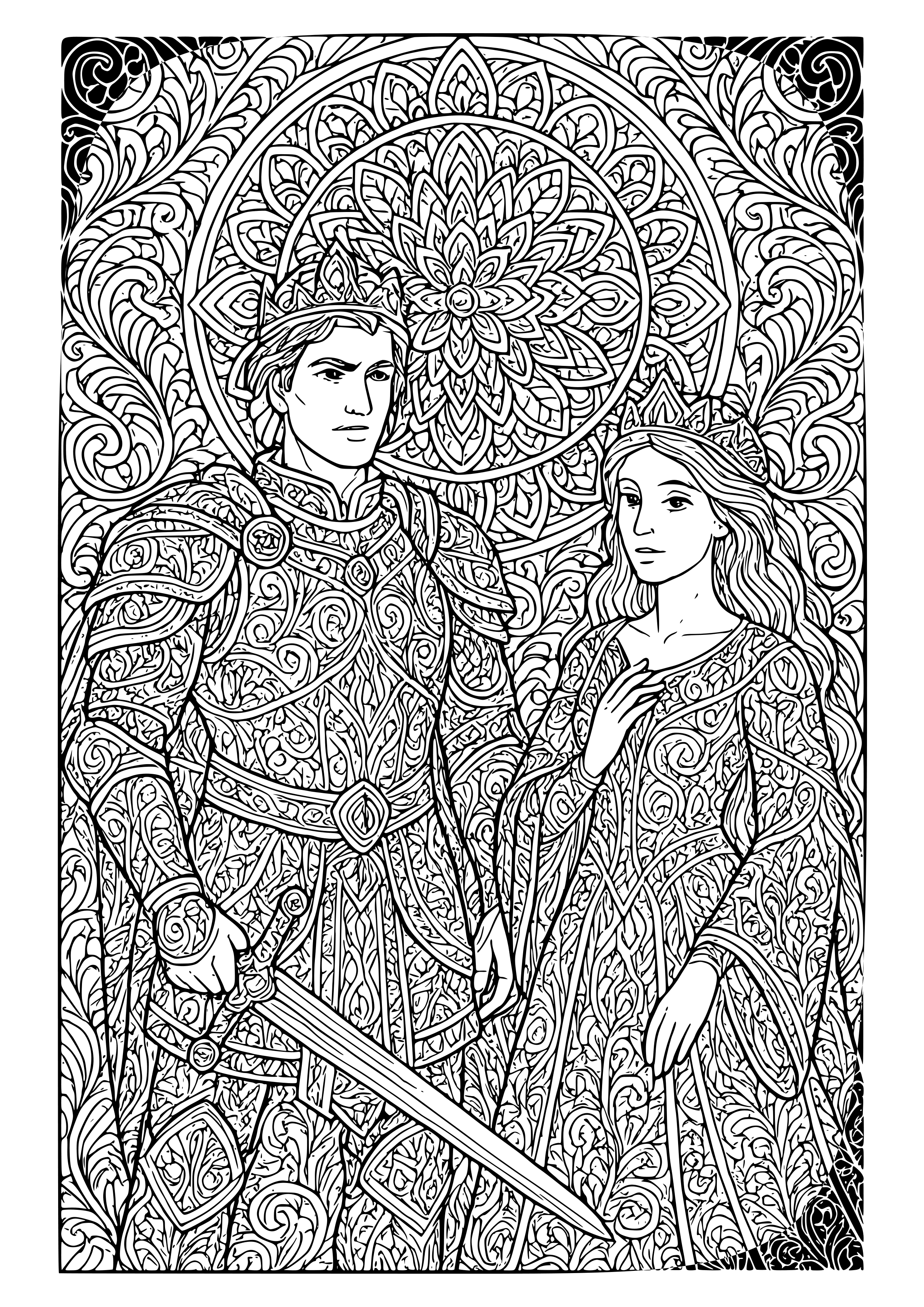 Legendary Tales of a Brave Prince Coloring Page