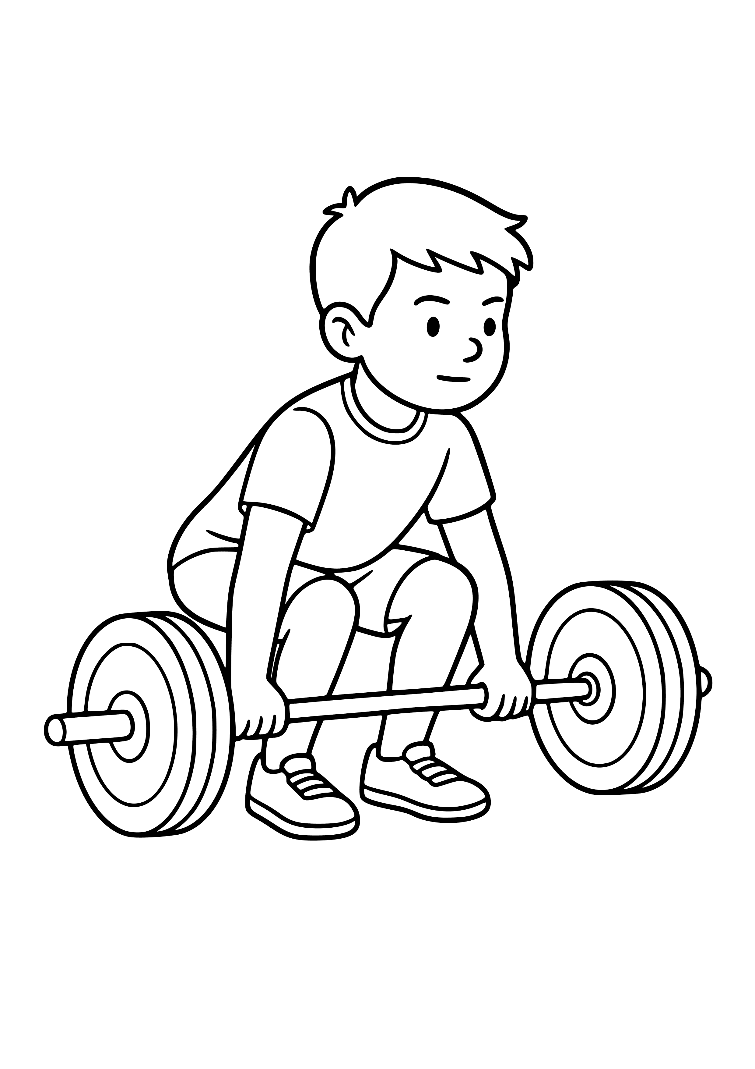 Lifter Preparing for a Deadlift Coloring Page