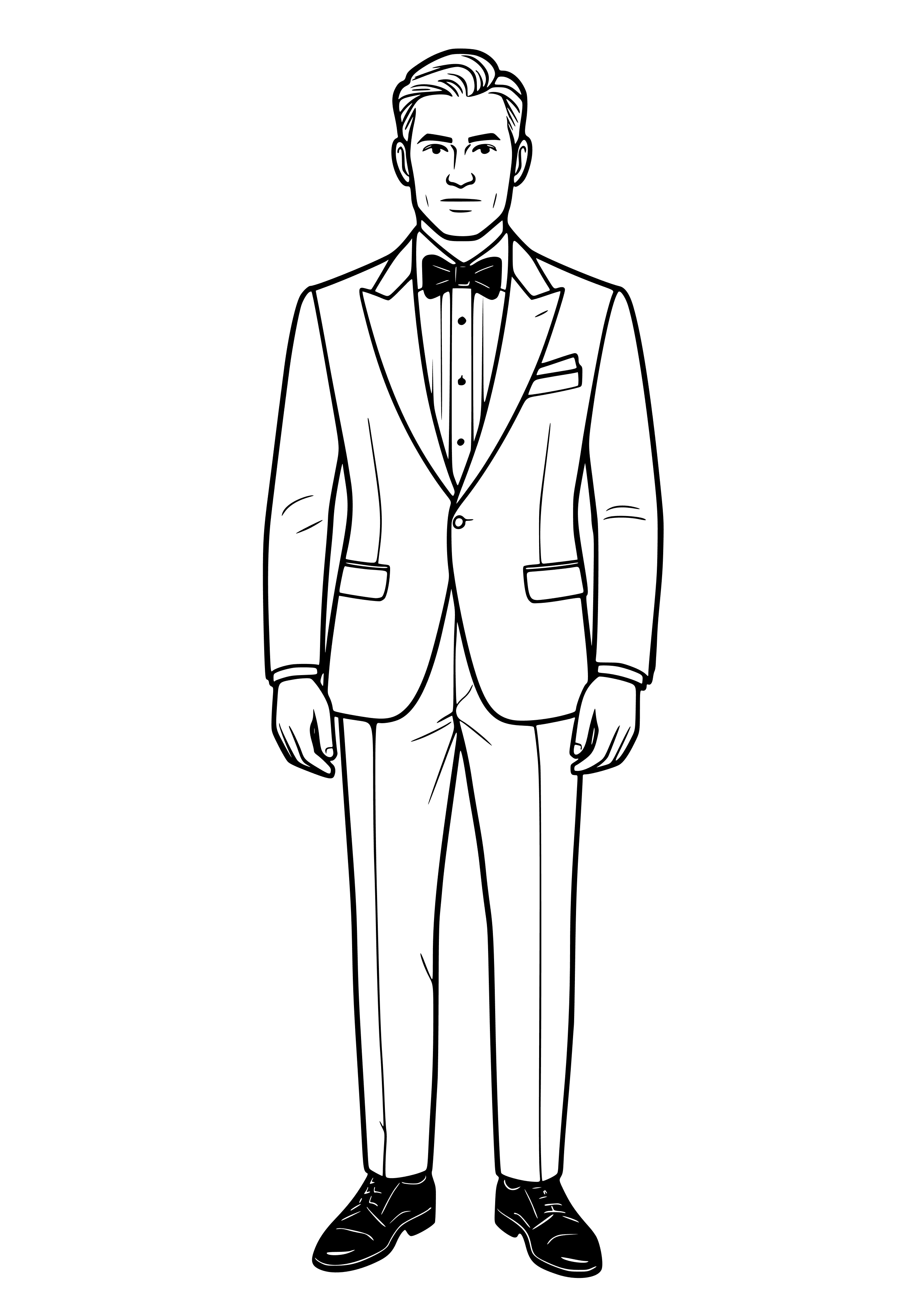 Man in a Classic Tuxedo Coloring Page